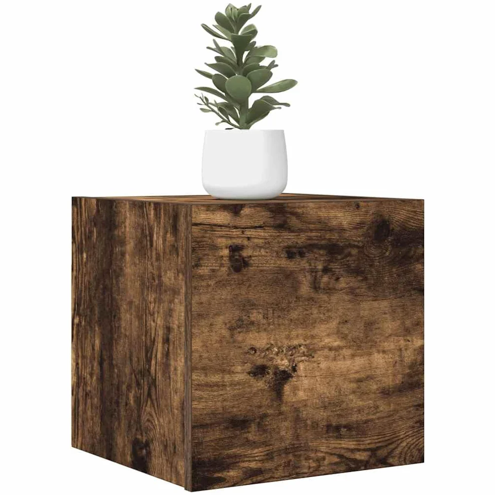 vidaXL Wiszące szafki TV, 4 szt., przydymiony dąb, 30,5x30x30 cm