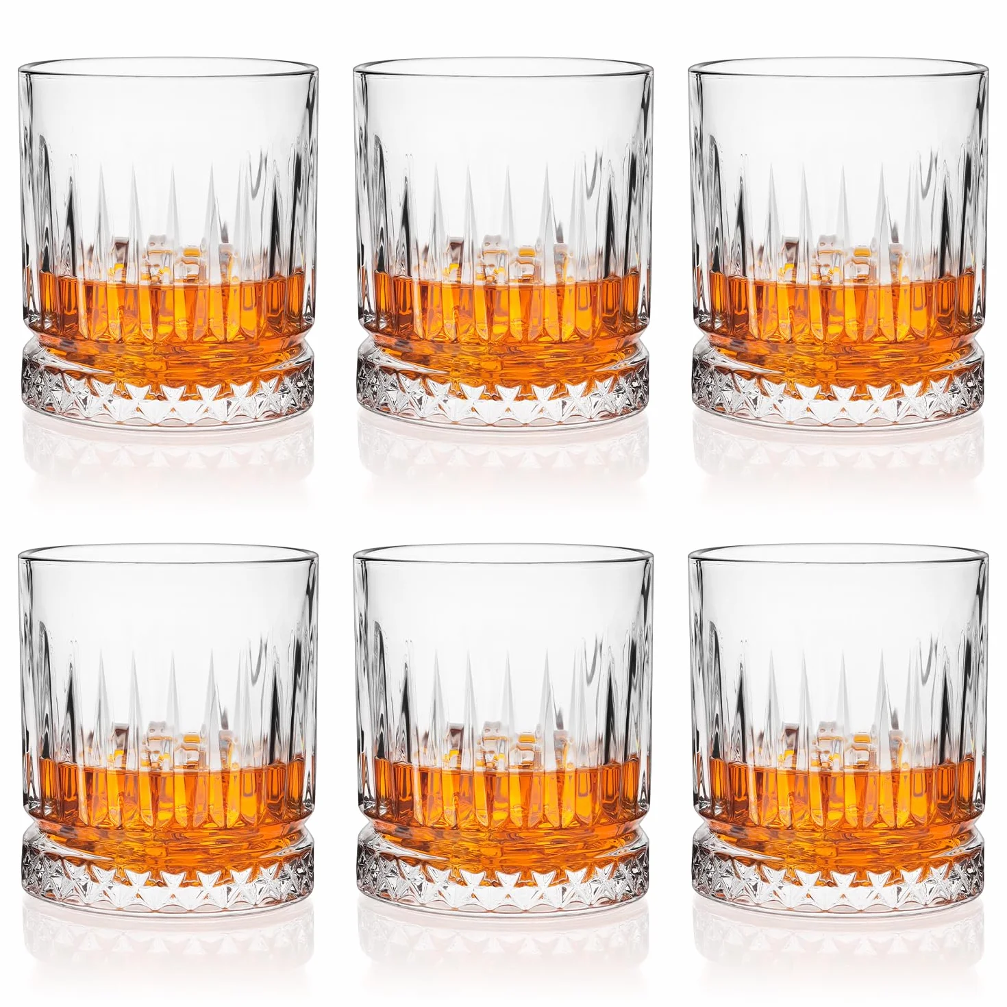 Zestaw 6 szklanek do whisky 330 ml staromodne ciężkie szkło