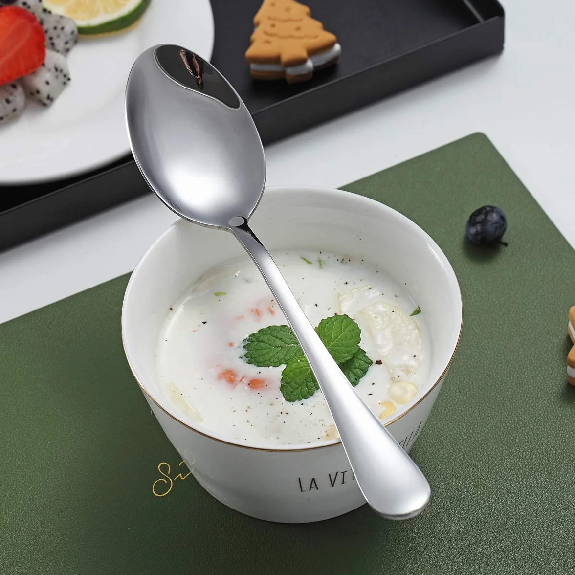 Łyżki obiadowe, Kyraton 6 sztuk 19 cm Łyżka stołowa ze stali nierdzewnej, łyżki do zupy, łyżki deserowe Sliverware Można myć w zmywarce Zestaw 6