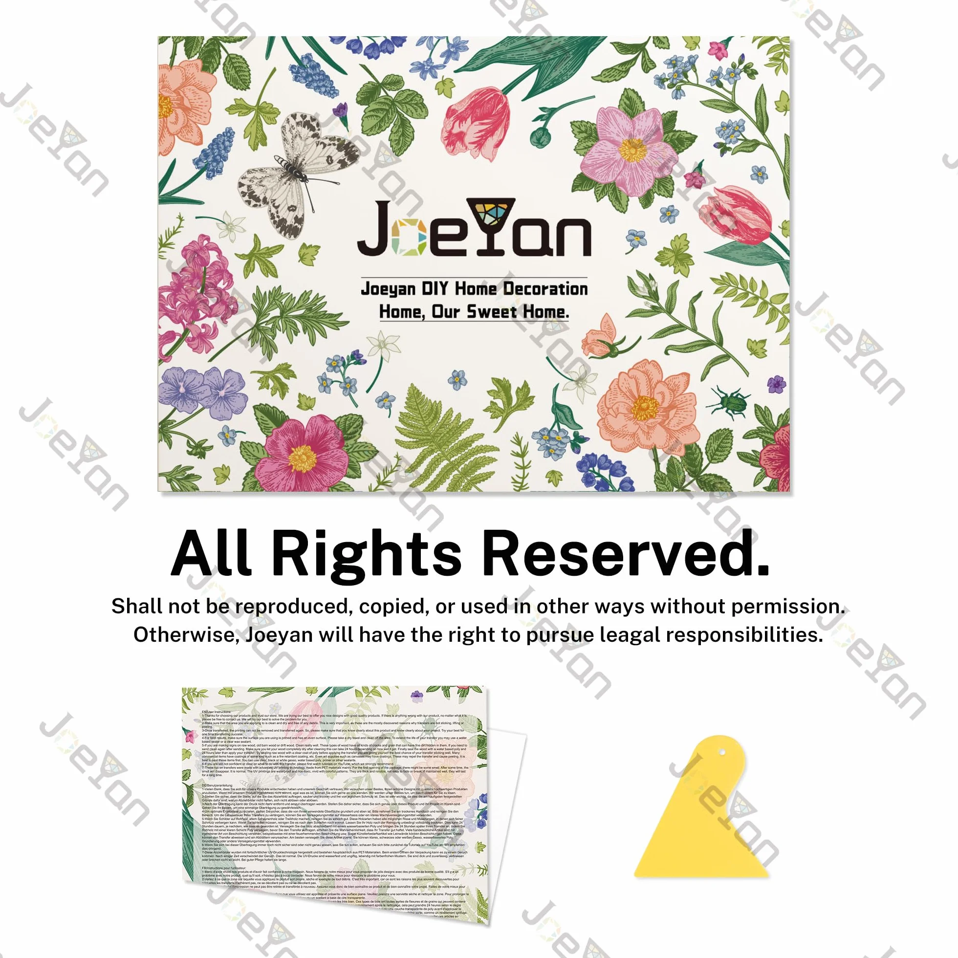 Joeyan Boho Transfery i naklejki do szorowania mebli DIY 43 x 30 cm x 2