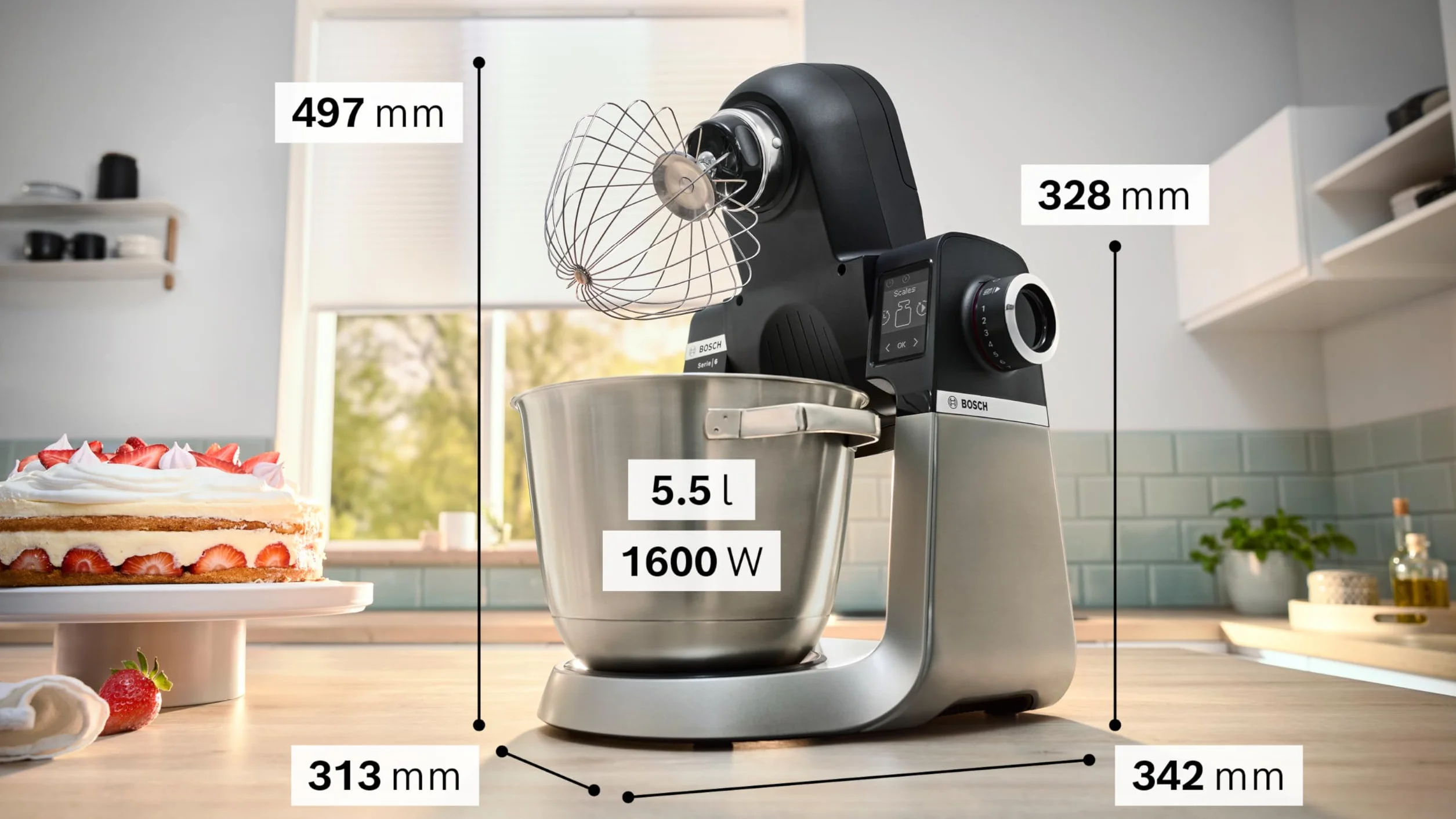 Bosch Seria 6 Robot Kuchenny 5.5 L Srebrny