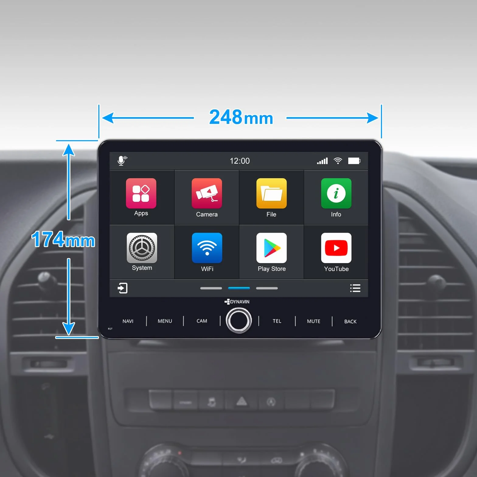 DYNAVIN Radio samochodowe z systemem Android do Mercedes Sprinter Vito Viano W639 klasa A: 10,1 cala radio z bezprzewodowym Carplay i Android Auto | wyświetlacz Head-up | w zestawie DAB+; D9-MB10V