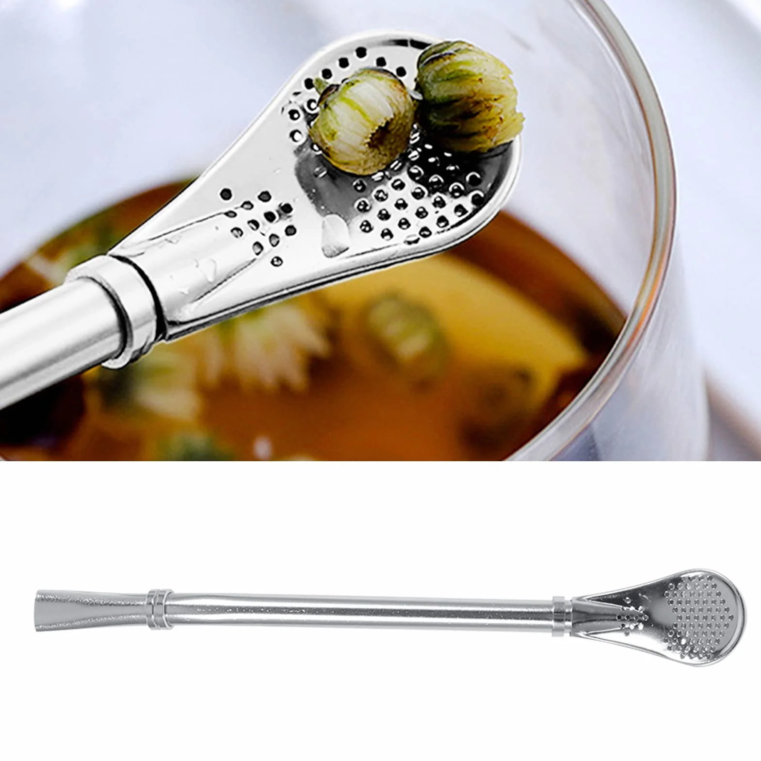 Fyearfly Yerba Mate Bombilla łyżki do słomek ze stali nierdzewnej