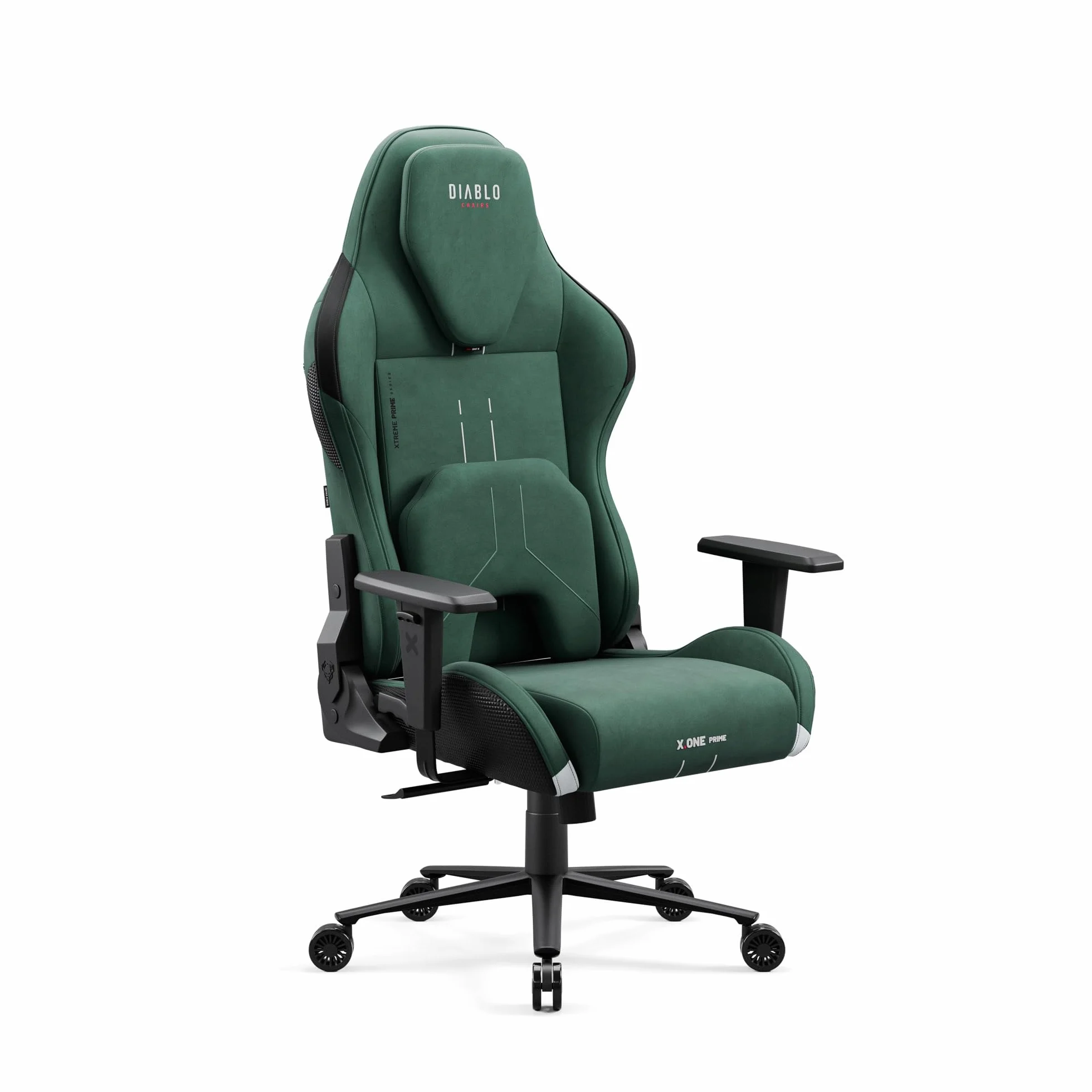 Fotel gamingowy Diablo X.One Prime, regulowana wysokość, poduszka magnetyczna, do 140 kg, Forest Green
