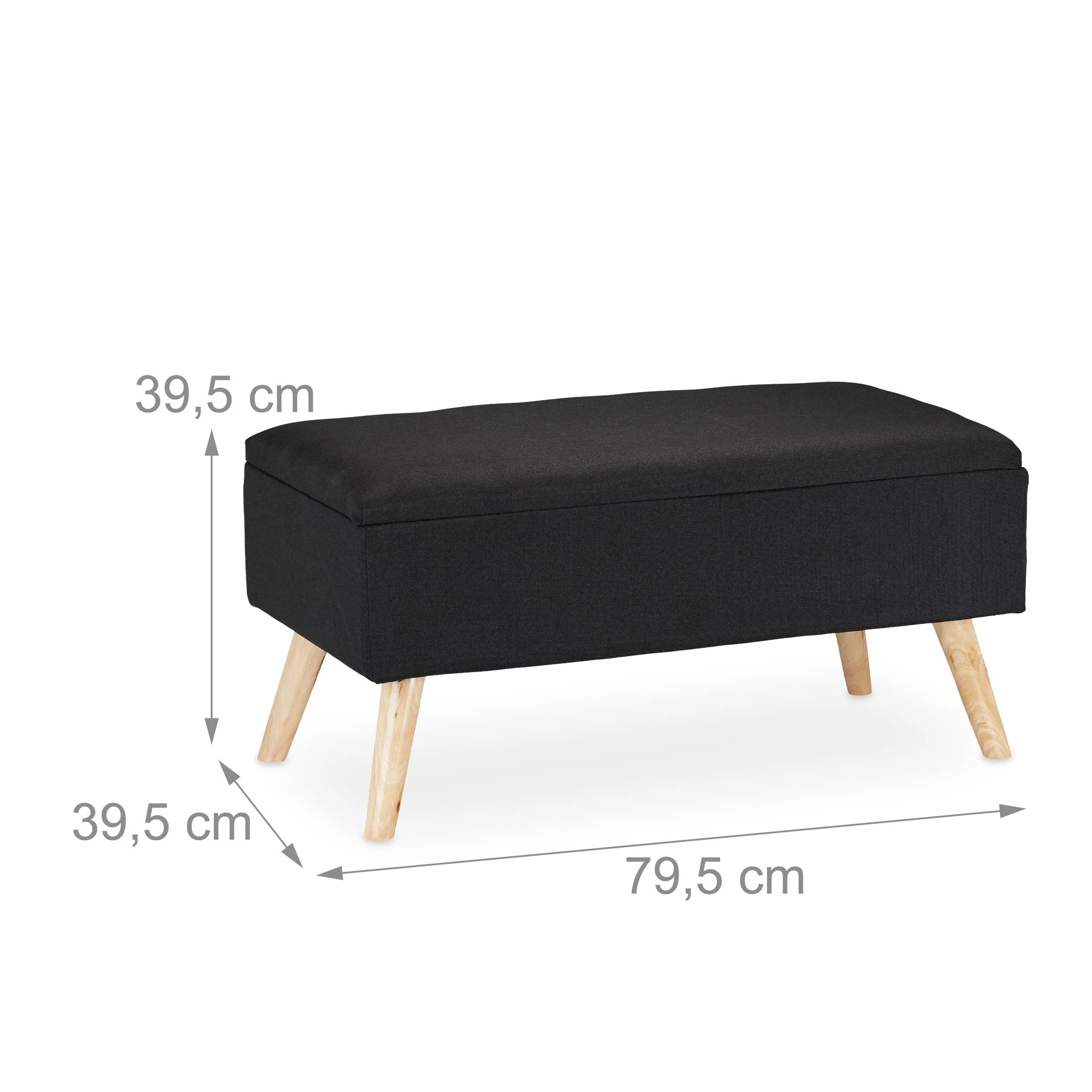 Relaxdays Ławka skrzyniowa tapicerowana z miejscem do przechowywania 79,5 cm