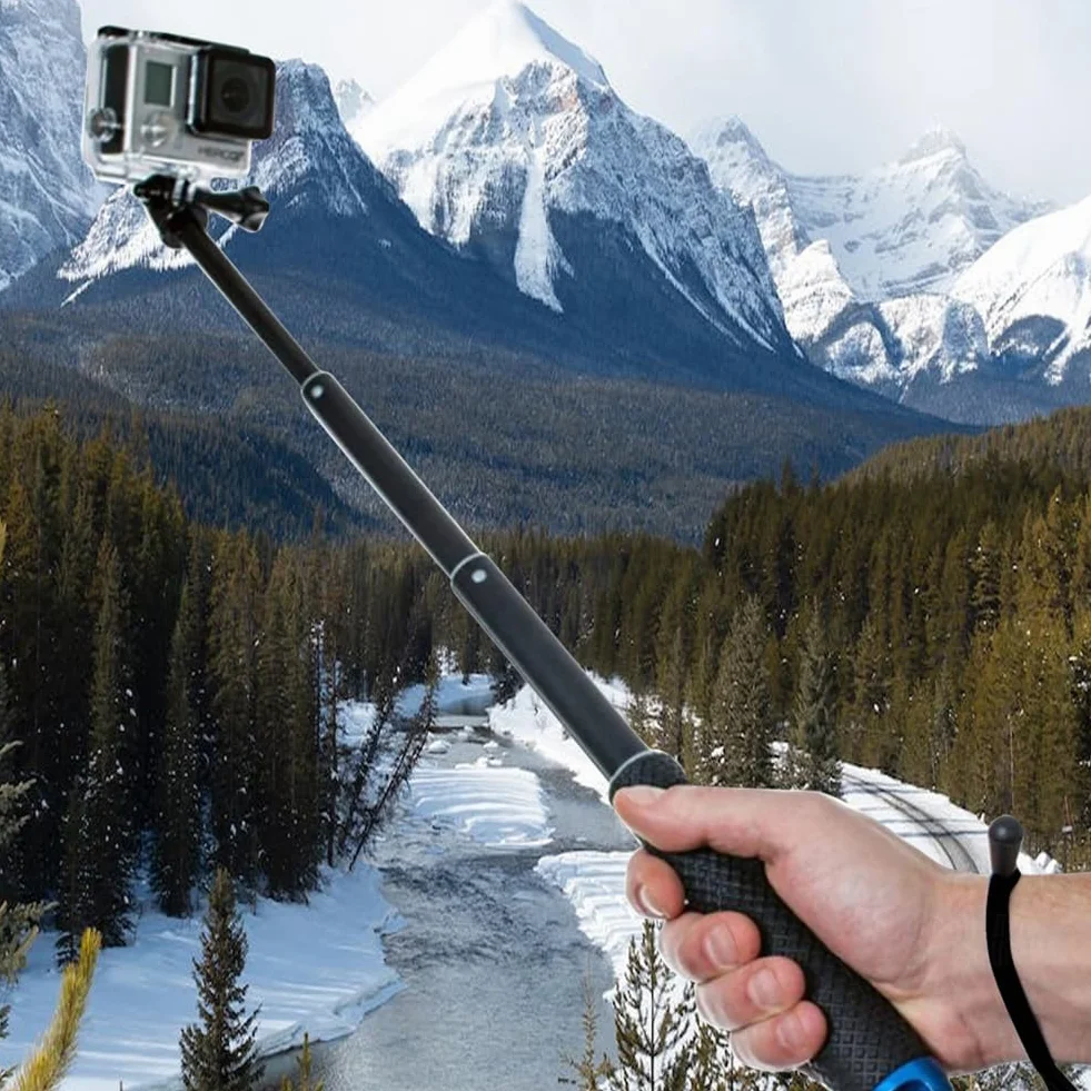 93 cm, wodoszczelny, wysuwany kijek do selfie, drążek, uchwyt, statyw jednonożny, regulowany aluminiowy statyw monopodowy, do wszystkich kamer GoPro itp. Kiuiom