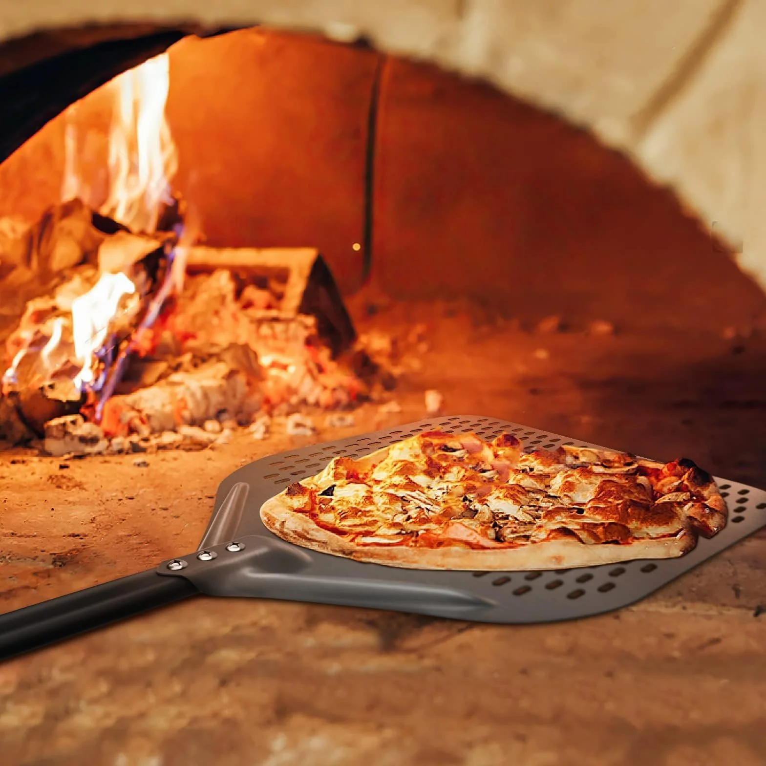 G.a HOMEFAVOR prostokątna łopatka do pizzy 35,5 cm, twarda anodowana aluminiowa