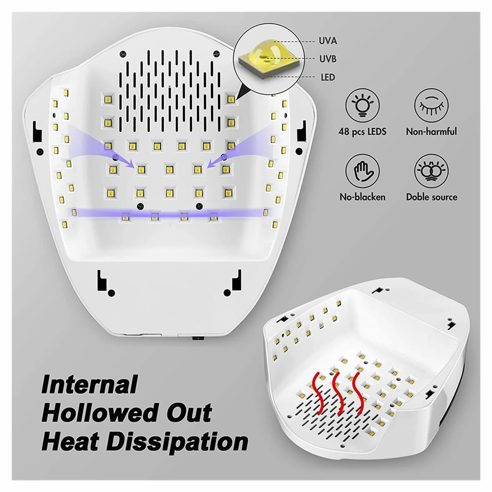 Lampa UV do paznokci, Lampa UV LED do paznokci 96W akumulatorowa bezprzewodowa profesjonalna suszarka do paznokci żelowy lakier do paznokci lampa utwardzająca narzędzia do manicure do paznokci do domu