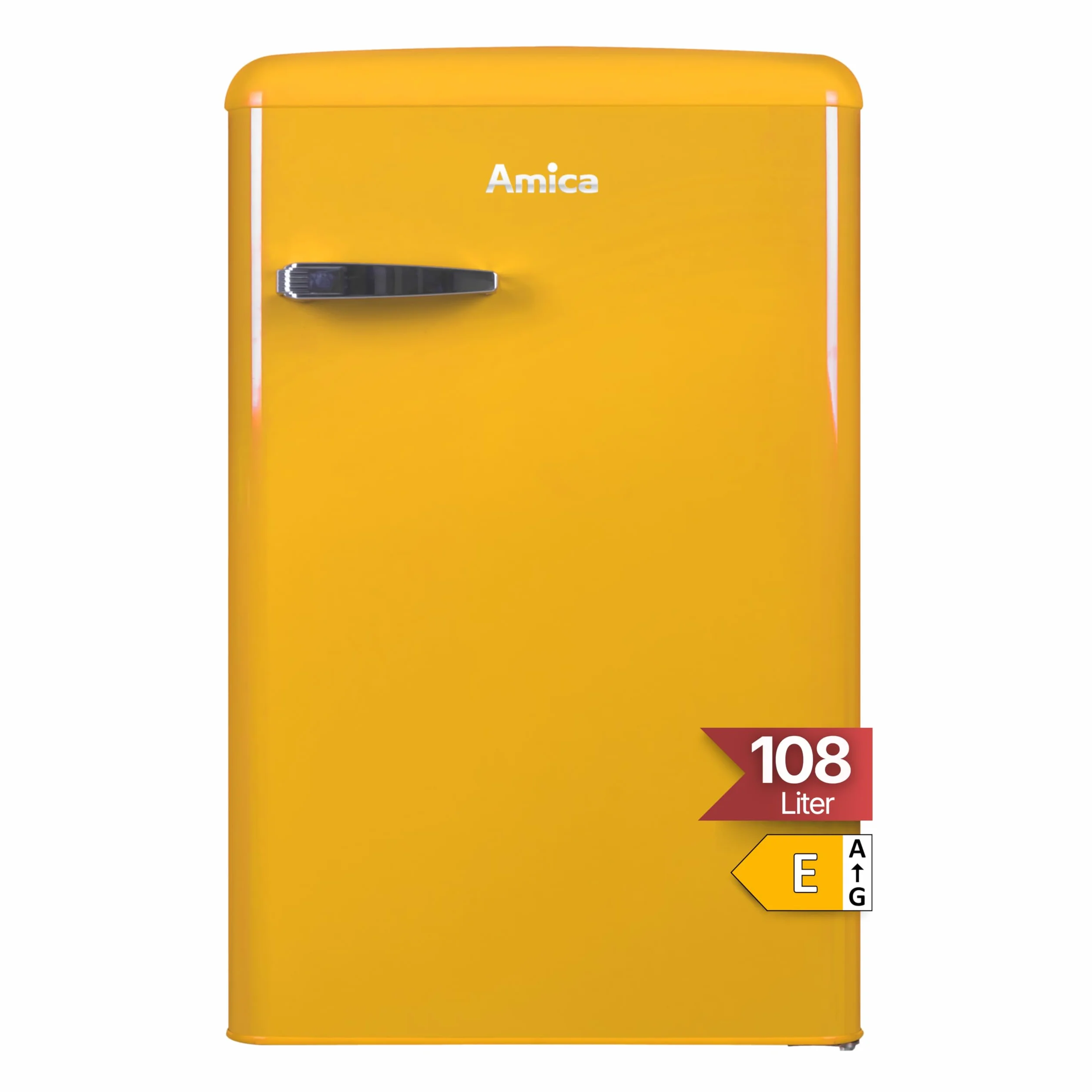Amica KS 15613 Y Retro lodówka z zamrażalnikiem 88 x 55 x 62 cm żółty