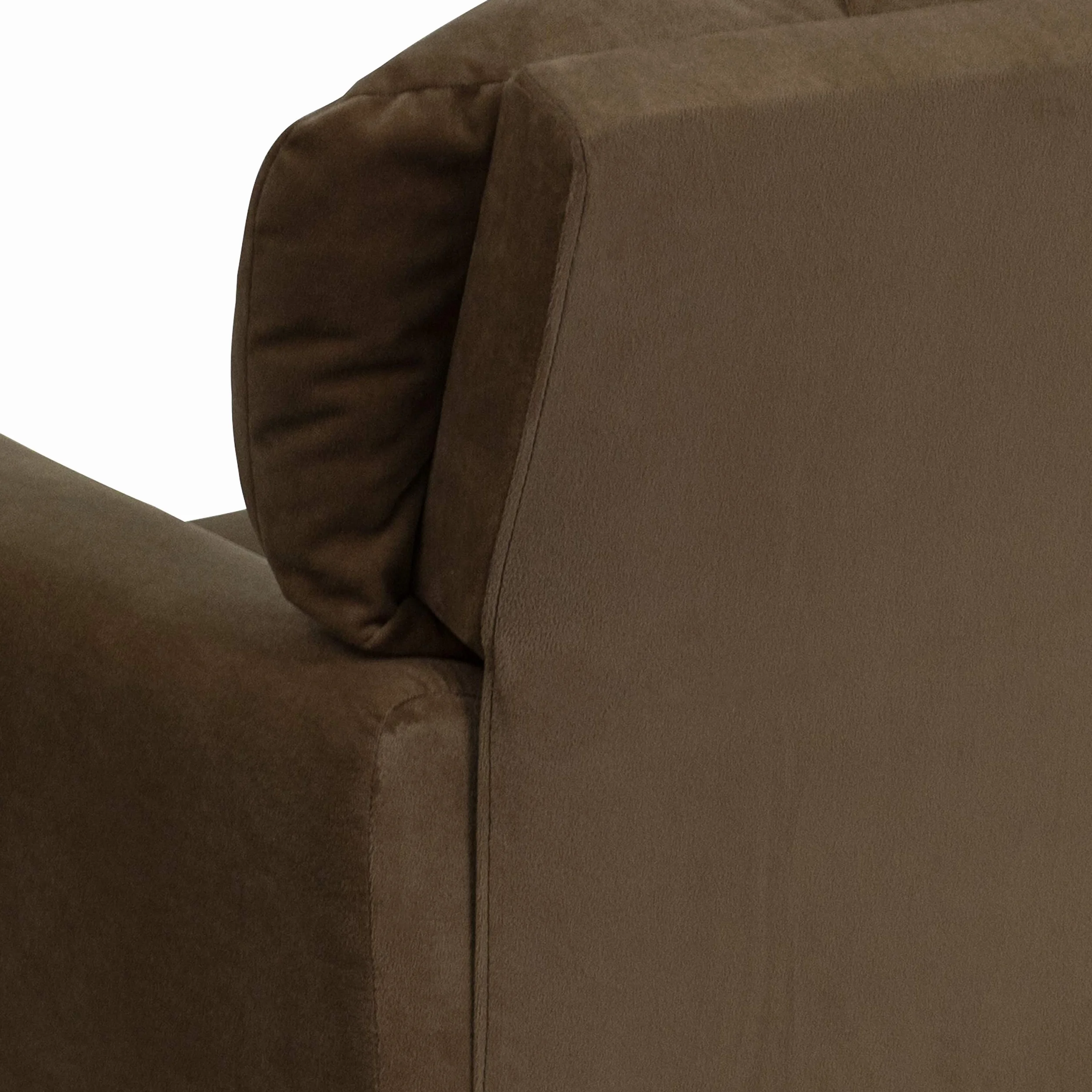 Flash Furniture Współczesny leżak z mikrofibry z uchwytem na kubki, drewno, brązowy, 66,04 x 53,34 x 53,34 cm