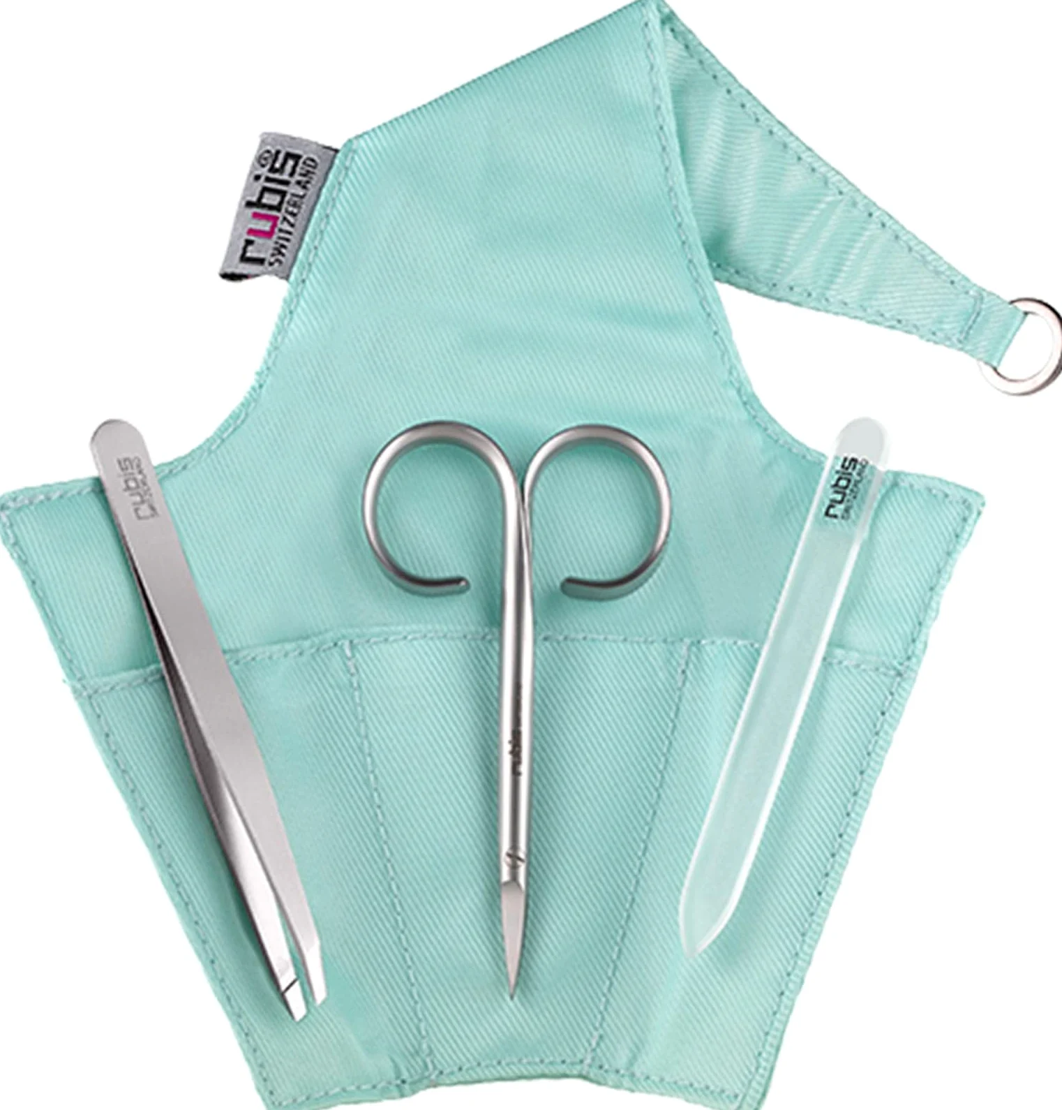 Rubis Minuit zestaw do manicure – zestaw do pielęgnacji paznokci – zestaw do manicure z pęsetą, nożyczki do paznokci z pilnikiem – zestaw do paznokci – małe etui na paznokcie 3-częściowy