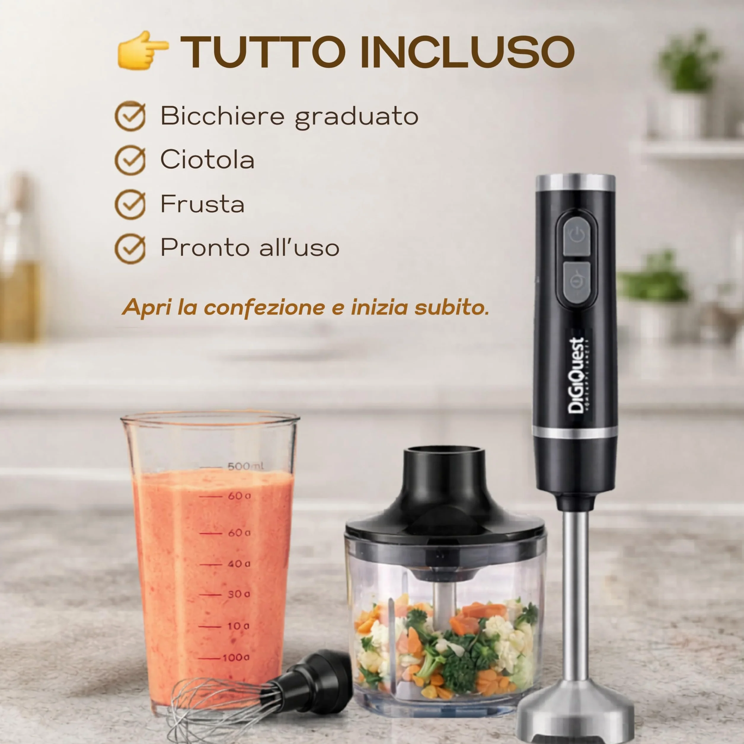 DIGIQUEST Wielofunkcyjny Blender Nurkowy - andy 400 Full - 3 w 1 Digiquest
