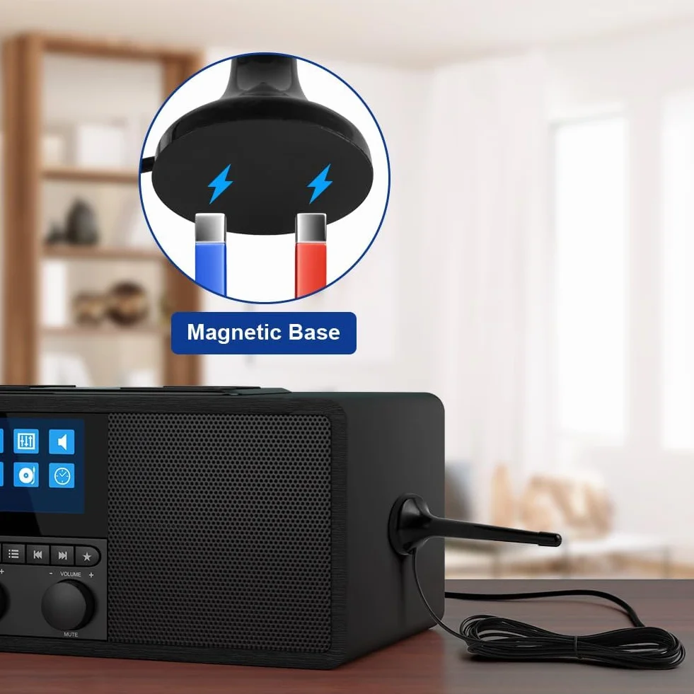 DAB Antena radiowa do systemu HiFi wewnątrz, 3M FM, wewnętrzna antena radiowa, cyfrowa, teleskopowa, antena telewizyjna do tunera, wzmacniacza stereo, odbiornika, AV, audio, Vedio, kina domowego