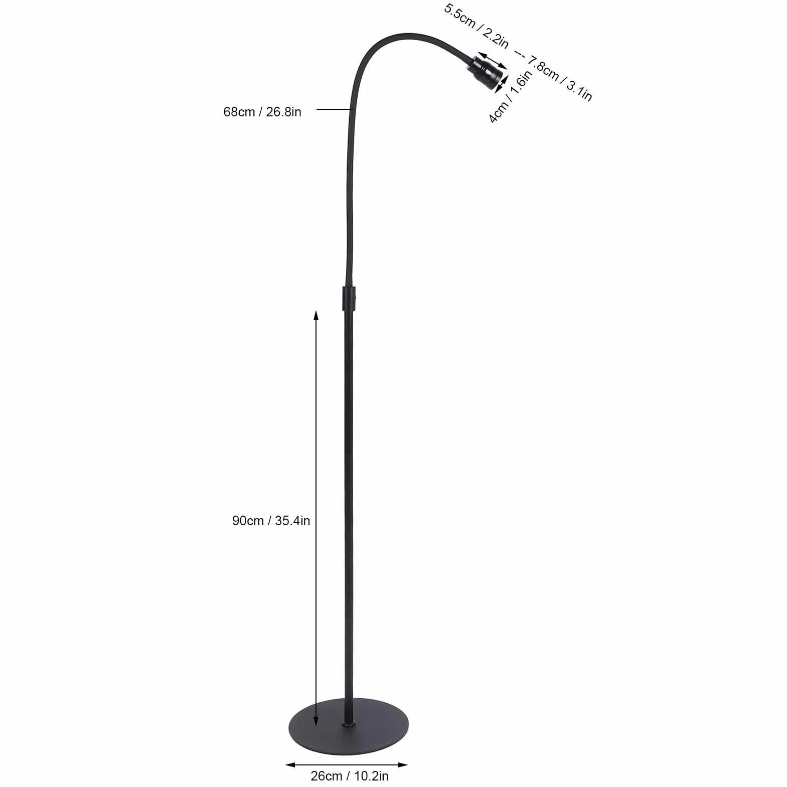 Lampa UV do przedłużania rzęs, światło UV do rzęs z obciążoną podstawą, 10 W, do salonu dla techników rzęs (wtyczka UE 100-240 V)