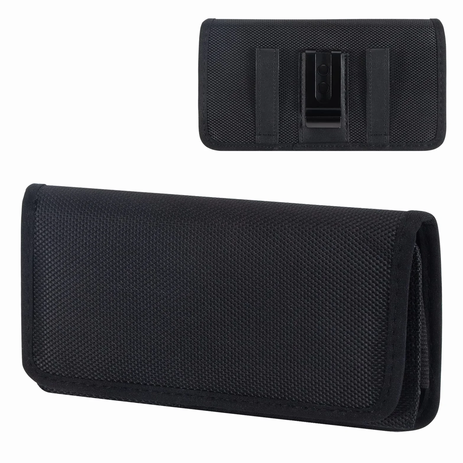Etui na telefon komórkowy z paskiem, smartfon, etui na telefon komórkowy z klipsem do paska, poziomo kompatybilne smartfony o przekątnej ekranu od 5,8 do 6,67 cala, kolor czarny