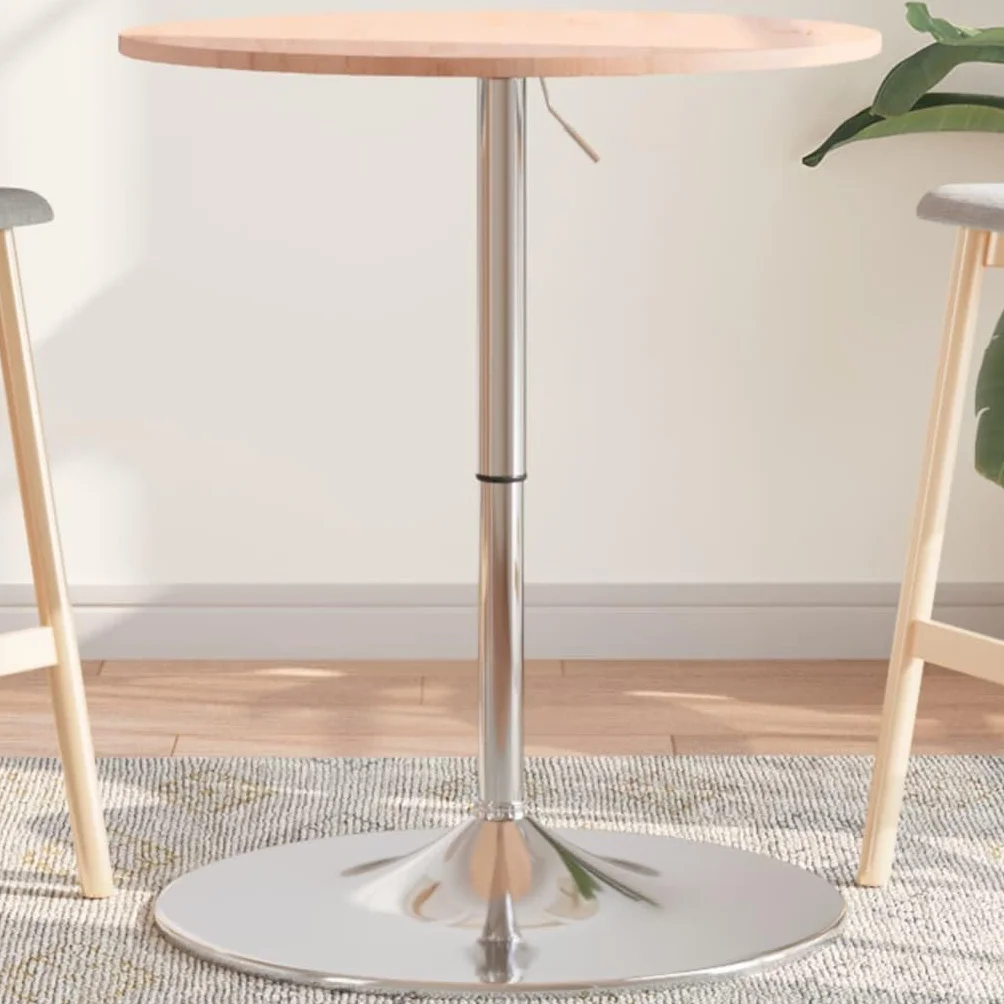 vidaXL Stolik barowy Ø60x89,5 cm lite drewno bukowe