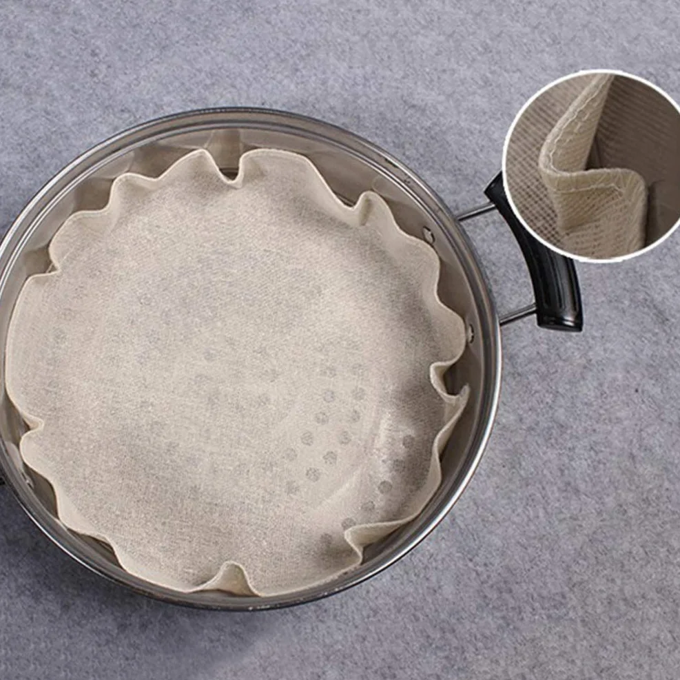 10 sztuk bambusowych mat do gotowania na parze, mata kuchenna, ręcznik parowy, ściereczka do przecierania ryżu, warzyw, ryb i wypieków, Ø 30 cm