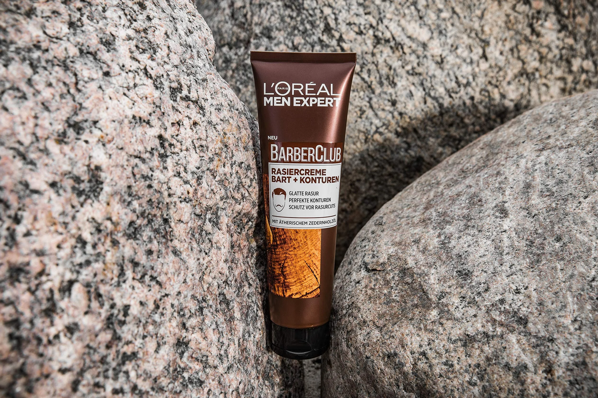 L'Oréal Men Expert Pielęgnacja brody, krem do golenia zapewnia gładkie golenie i wyraźne kontury twarzy, olejek eteryczny z drewna cedrowego, Barber Club, 2 x 150 ml