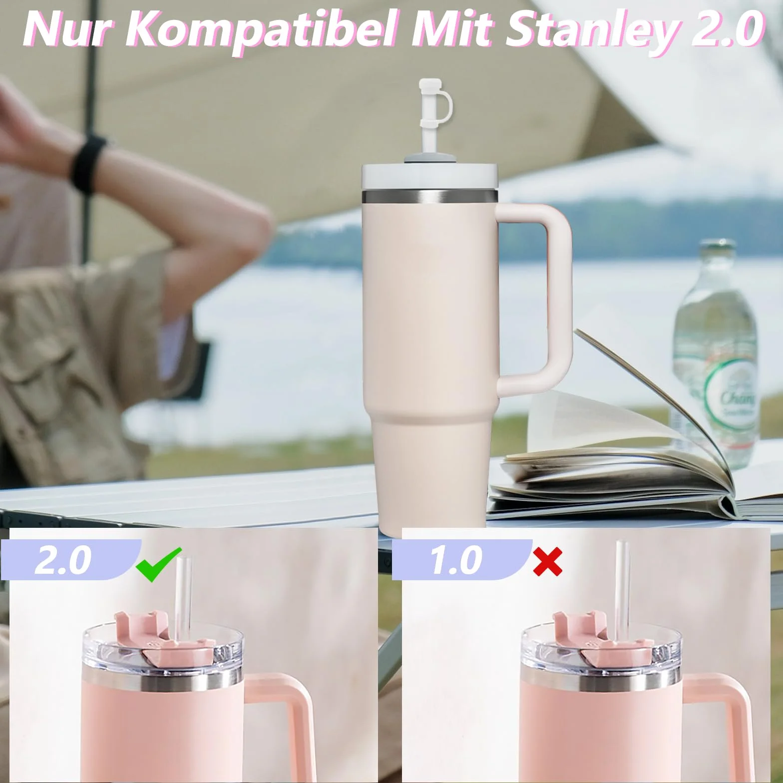 16 szt. pokrywek na słomkę kompatybilne z akcesoriami Stanley Cup, pyłoszczelny, silikonowy kapelusz kowbojski, słomka, kompatybilne z Stanley Cup 2.0/Stanley