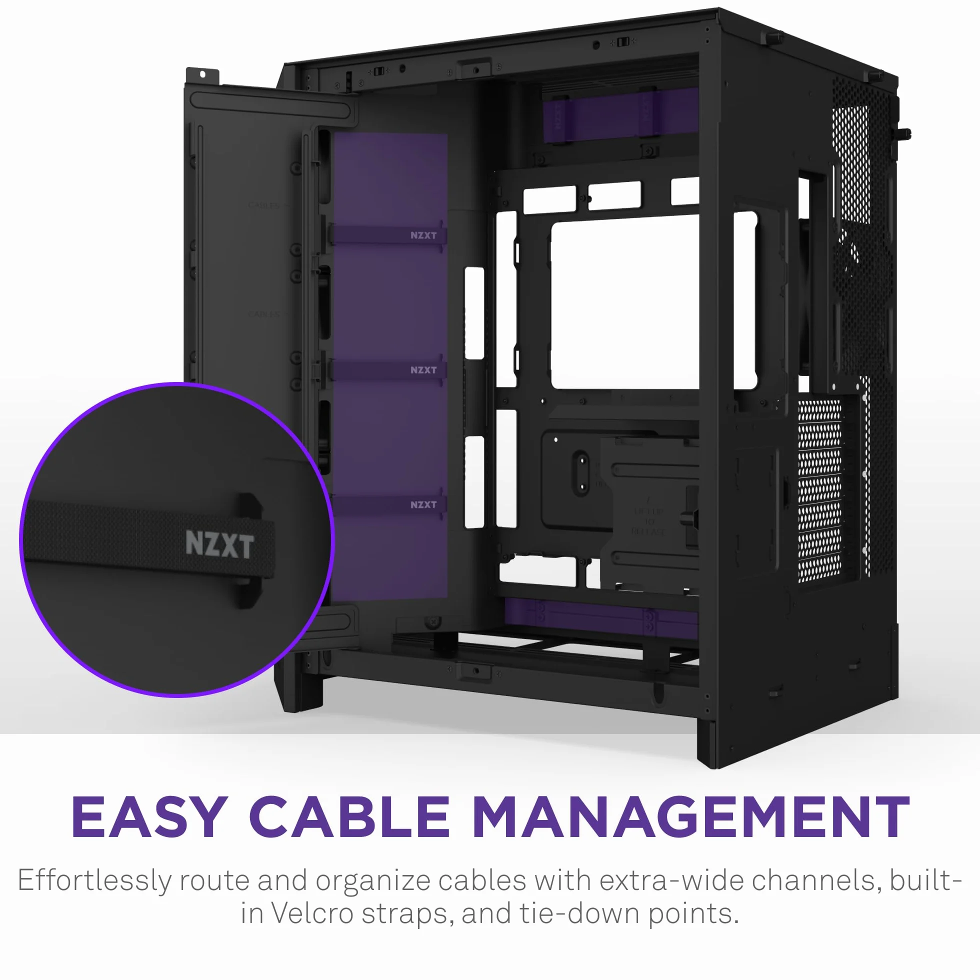 NZXT H9 Flow (2025) – Obudowa ATX mid-tower z podwójną komorą – 3 x 140 mm + 1 x 120 mm fan, chłodnica 420 mm, szkło hartowane, back-connect – Czarna