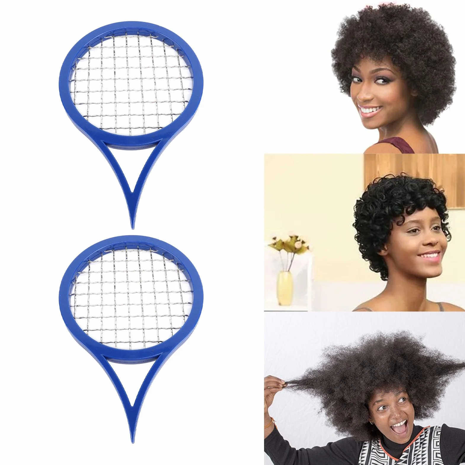 2 szt. Grzebienie Skrętne, grzebień Afro Curl Pędzel Skręcany do Grzebienia Skręcającego Włosy, Narzędzie do Skręcania Włosów w Stylu Rakiety Tenisowej, Kręcona Szczotka do