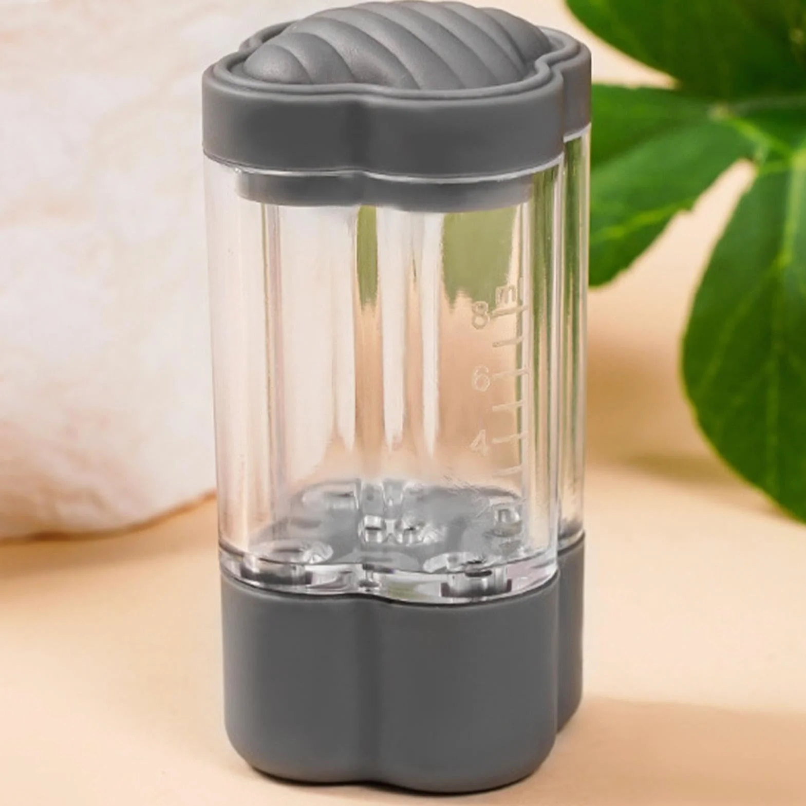 Root Comb Applicator, Refillable Hair Oil Bottle, 2.7x5.7cm/1.06x2.24 Inches Portable Brush Massager Dispenser, White/gray Compact Scalp Brush Massager, Stainless Steel