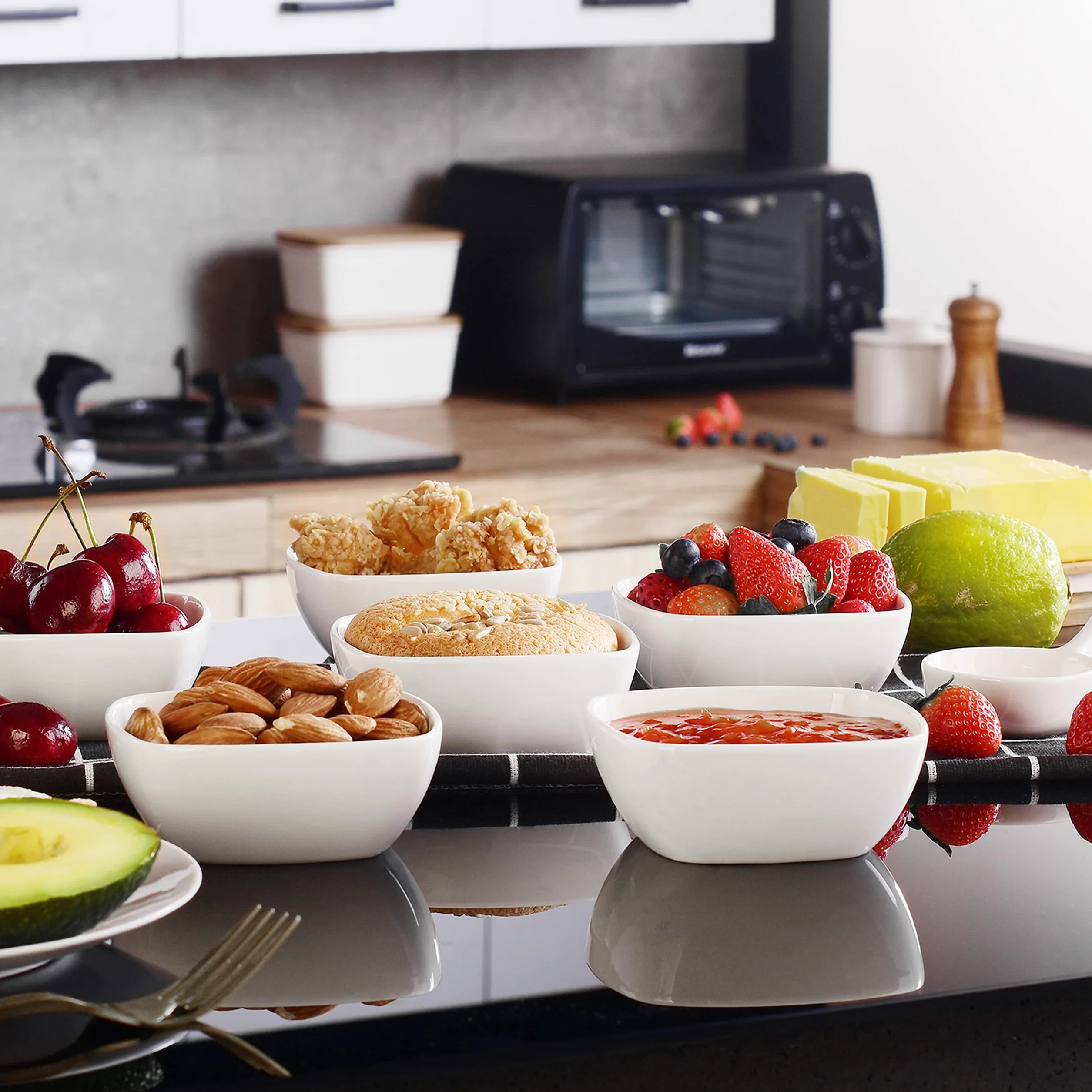 Malacasa Ramekin Series 6 sztuk porcelanowe 10 cm 170 ml miski do przekąsek