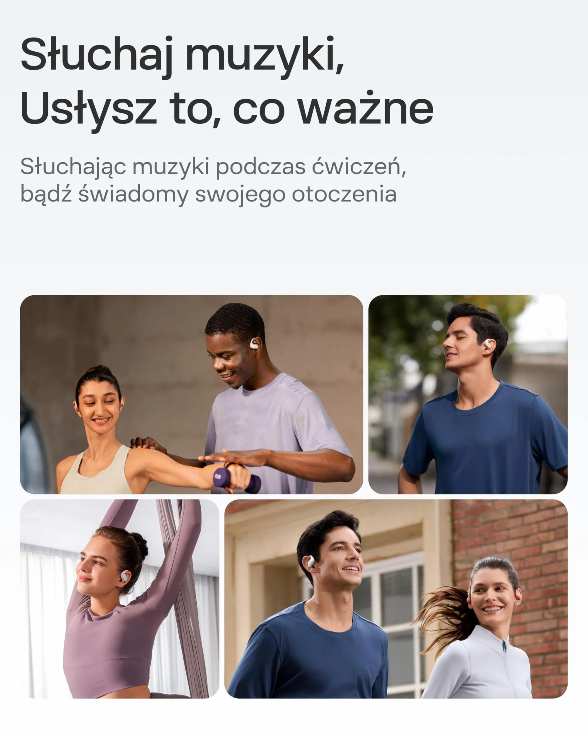 SHOKZ OpenFit Air Open-Ear Słuchawki, Bezprzewodowe Bluetooth Oordopki z Mikrofonem, Oordopki z Lekkimi Oporami, Szybkie Ładowanie, 28h Czasu Pracy, IP54 Wodoszczelność do Ćwiczeń - Czarny