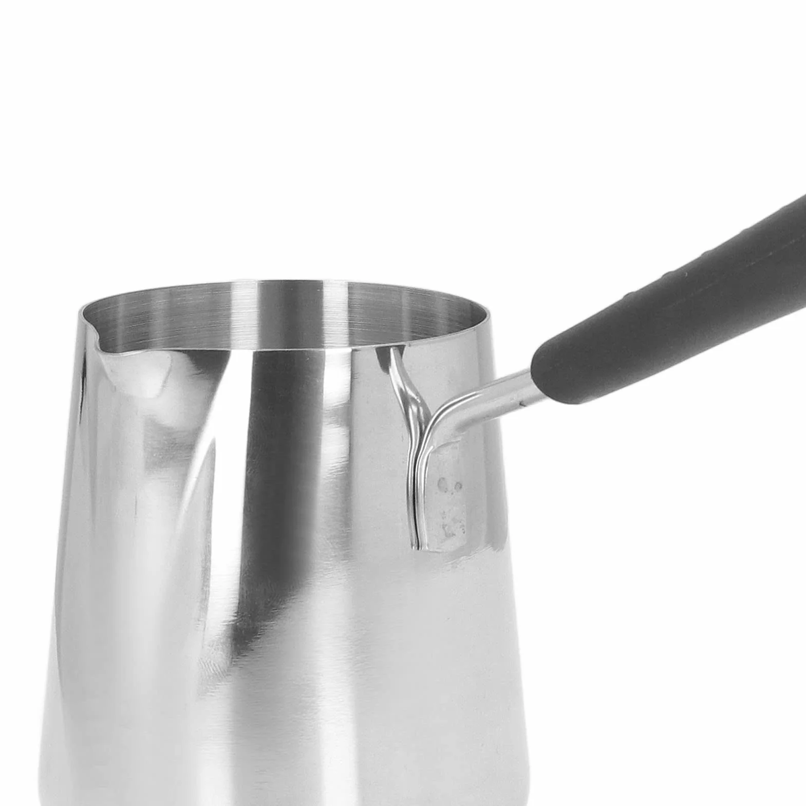Mini podgrzewacz do masła ze stali nierdzewnej i garnek grzewczy do tureckiej kawy z dzióbkiem, garnek do topienia mleka, odporny na wysokie temperatury uchwyt bakelitowy, idealny do kawiarni w domu