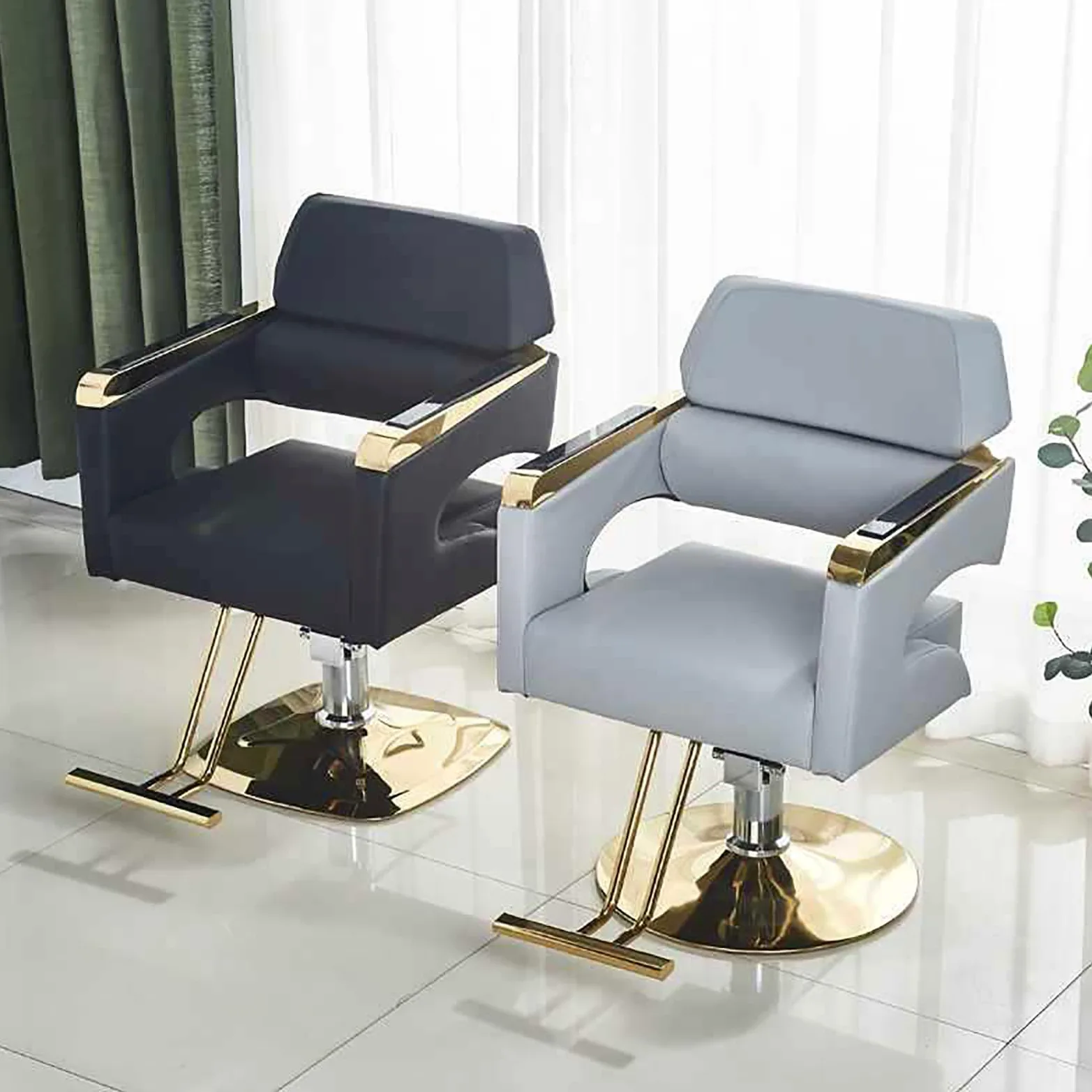 Generic Fotel salonowy, fotel fryzjerski do stylizacji włosów, fotel fryzjerski z hydraulicznym mechanizmem regulacji wysokości, obrotowy o 360°, wyposażenie salonu kosmetycznego,C,square