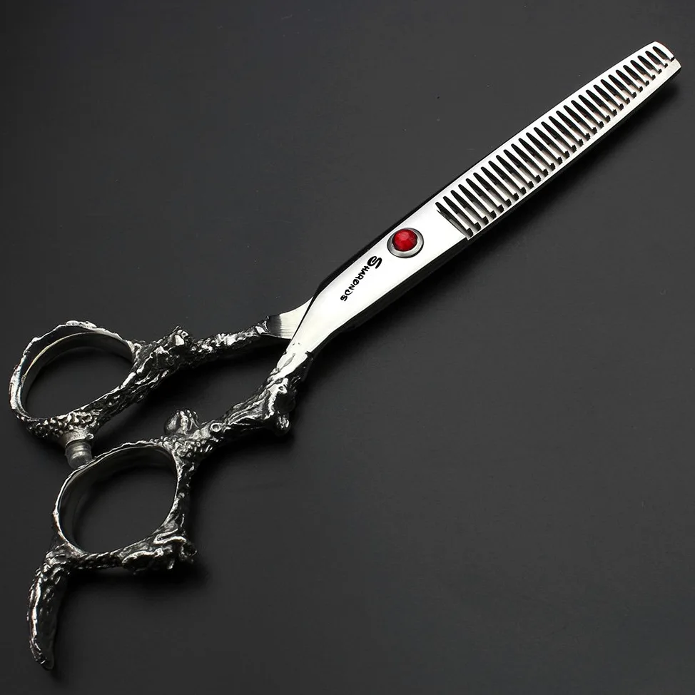 Profesjonalne nożyczki do włosów 6 cali Japonia 440c Gem smoki zestaw nożyczek do włosów Sissors Friseur (2 sztuki)