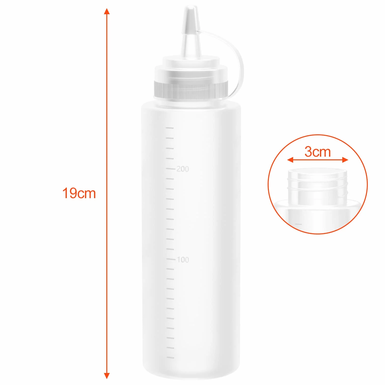 Gvolatee Squeeze Bottle 240 ml plastiku biały 4pcs