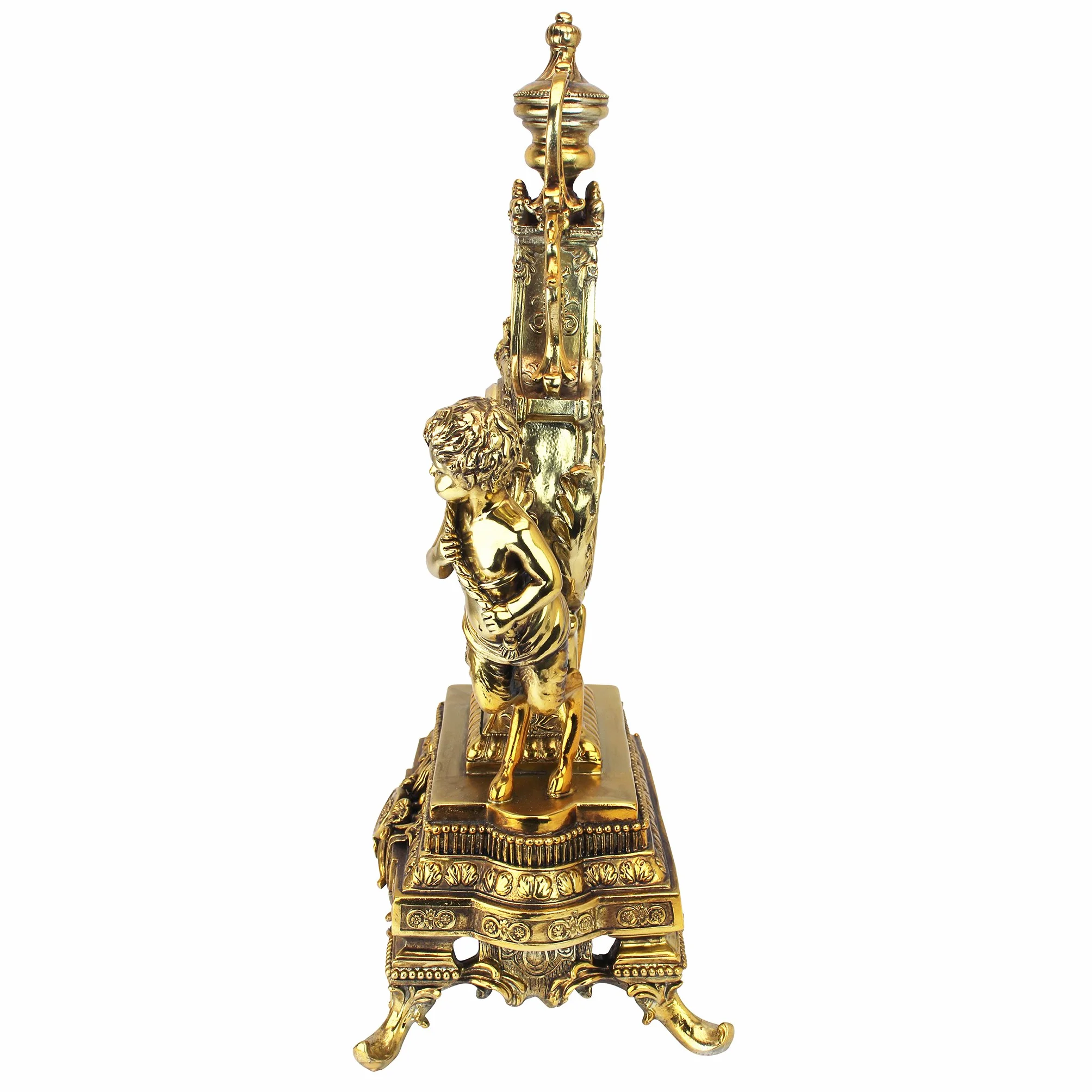 Design Toscano Grande Chateau Beaumont Zegar kominkowy 61 cm żywica poliestrowa złoty