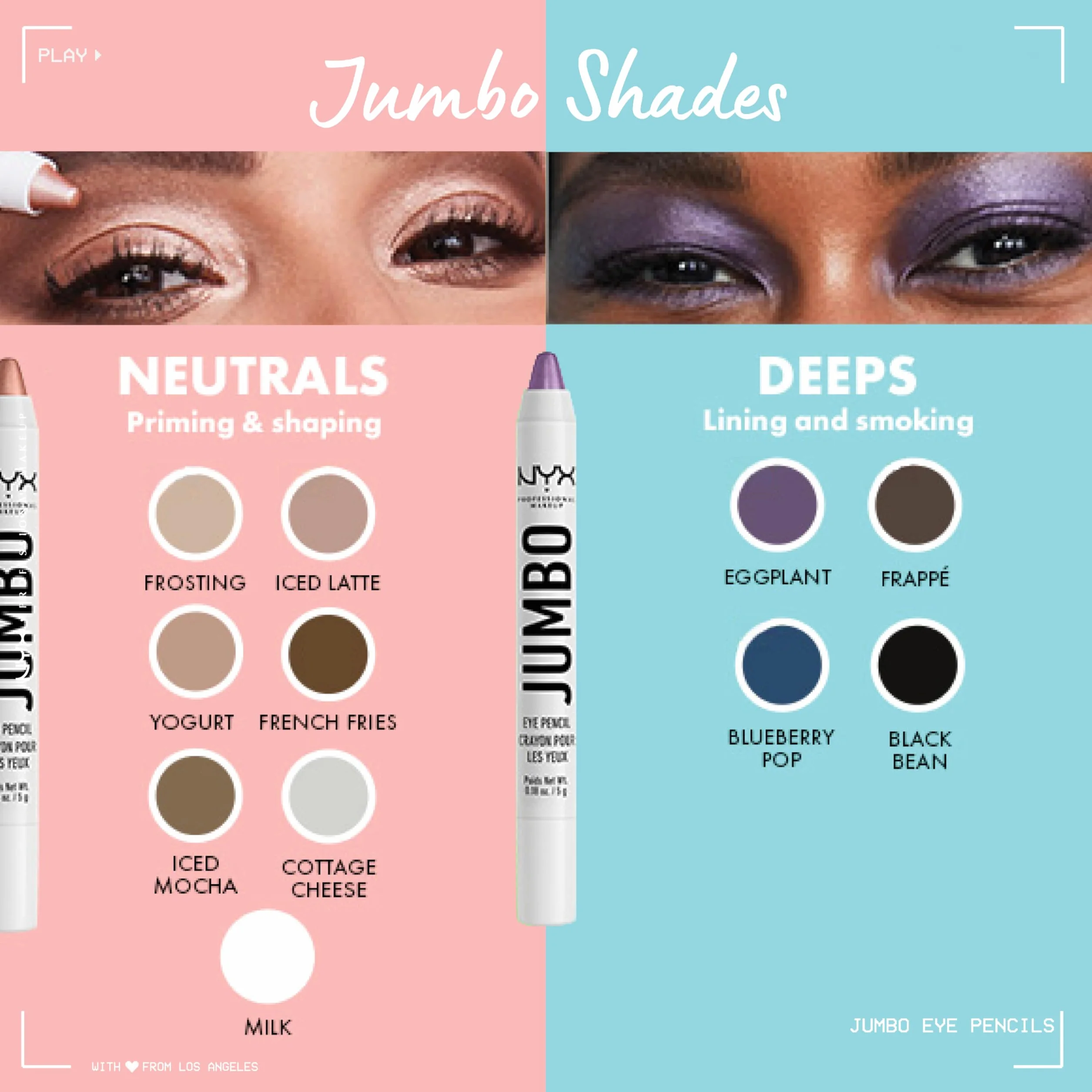 NYX Professional Makeup Kredka do oczu Jumbo cieniowana czarna fasola