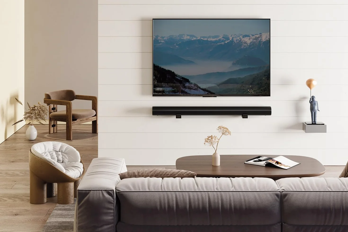 MyWall Soundbar HZ30L, uniwersalny ścienny uchwyt do głośników, głębokość 8,9-15,5 cm, antypoślizgowe wkładki EVA, maks. 15 kg