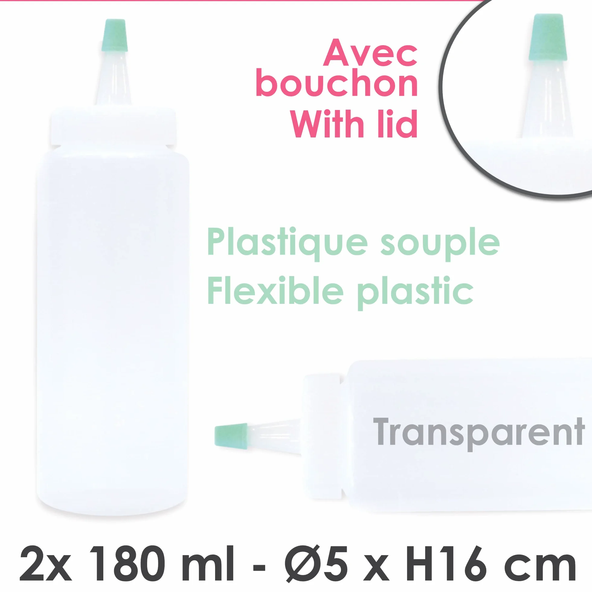 ScrapCooking Zestaw 2 butelek do wyciskaczy 180 ml do sosów