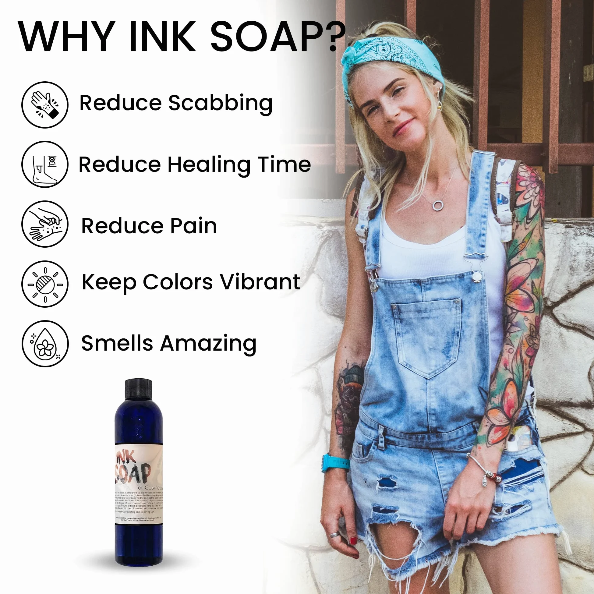Ink Oil 's Tattoo Aftercare Soap I Salve maść do uzdrawiania tatuażu I Perfect for Lovers Aftercare Essentials for All Skin Inked Oili Estetyczne produkty kosmetyczne kojąca pielęgnacja