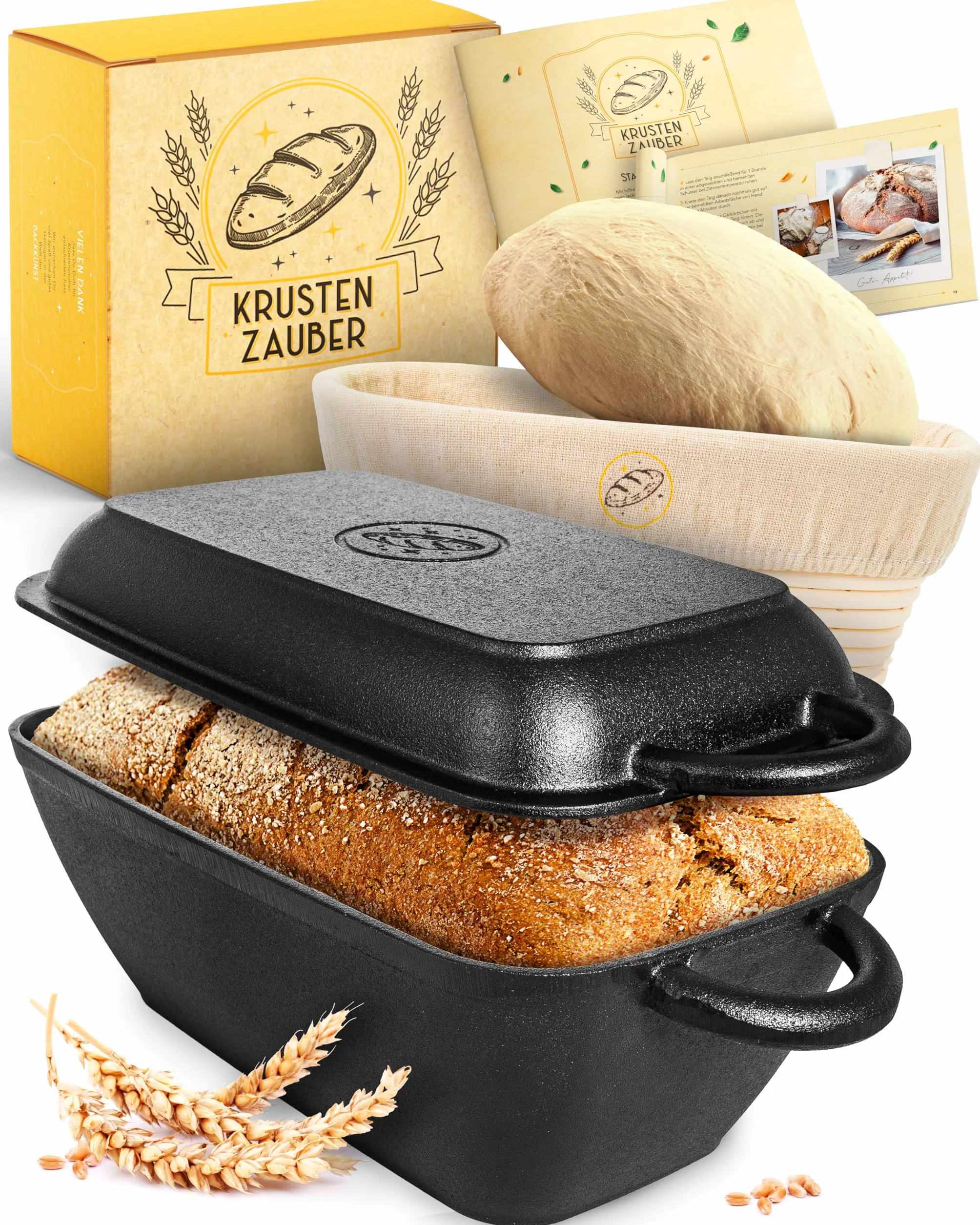KRUSTENZAUBER Żeliwne naczynie 28 cm do pieczenia z pokrywką, indukcja