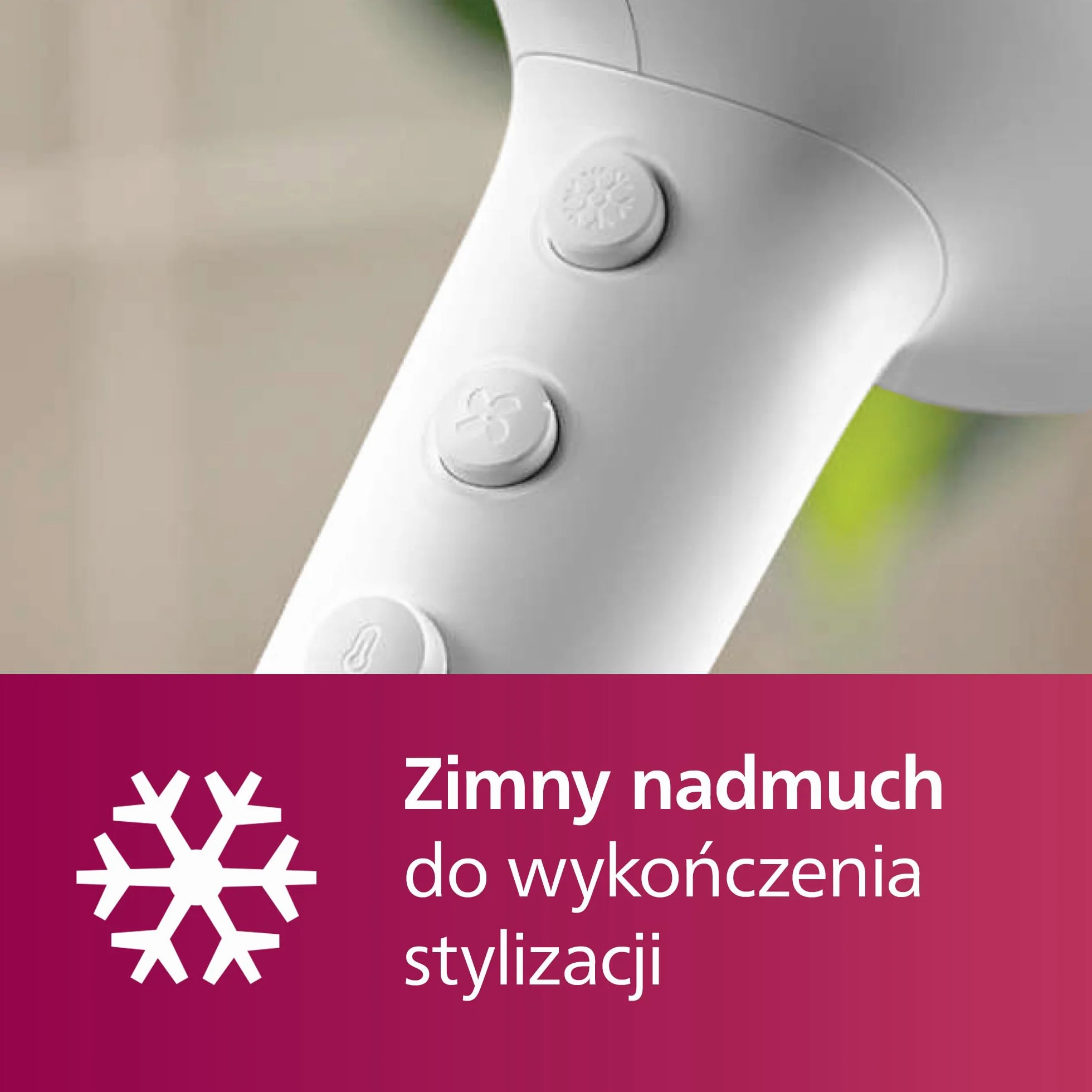 Philips Suszarka do włosów z serii 5000, technologia ThermoShield, jonizacja, 2100 W, biała, z nakładką do stylizacji i dyfuzorem zwiększającym objętość, model BHD500/20