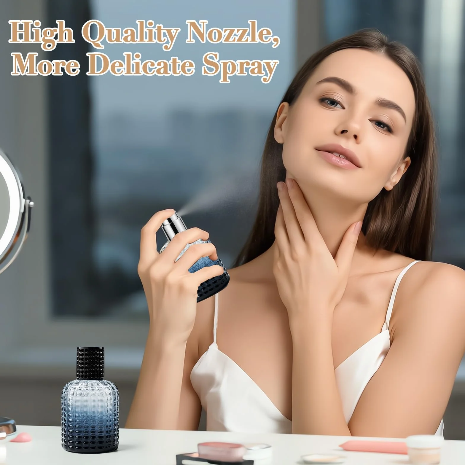 2 sztuki 50 ml Lege zestaw perfum, hervulbare Gradient Blauw ananas perfumy met Zakken voor Reizen, Werk, Afspraken, Glazen Verstuiver Spray Flesjes voor Essentiele Oliën, Aftershave