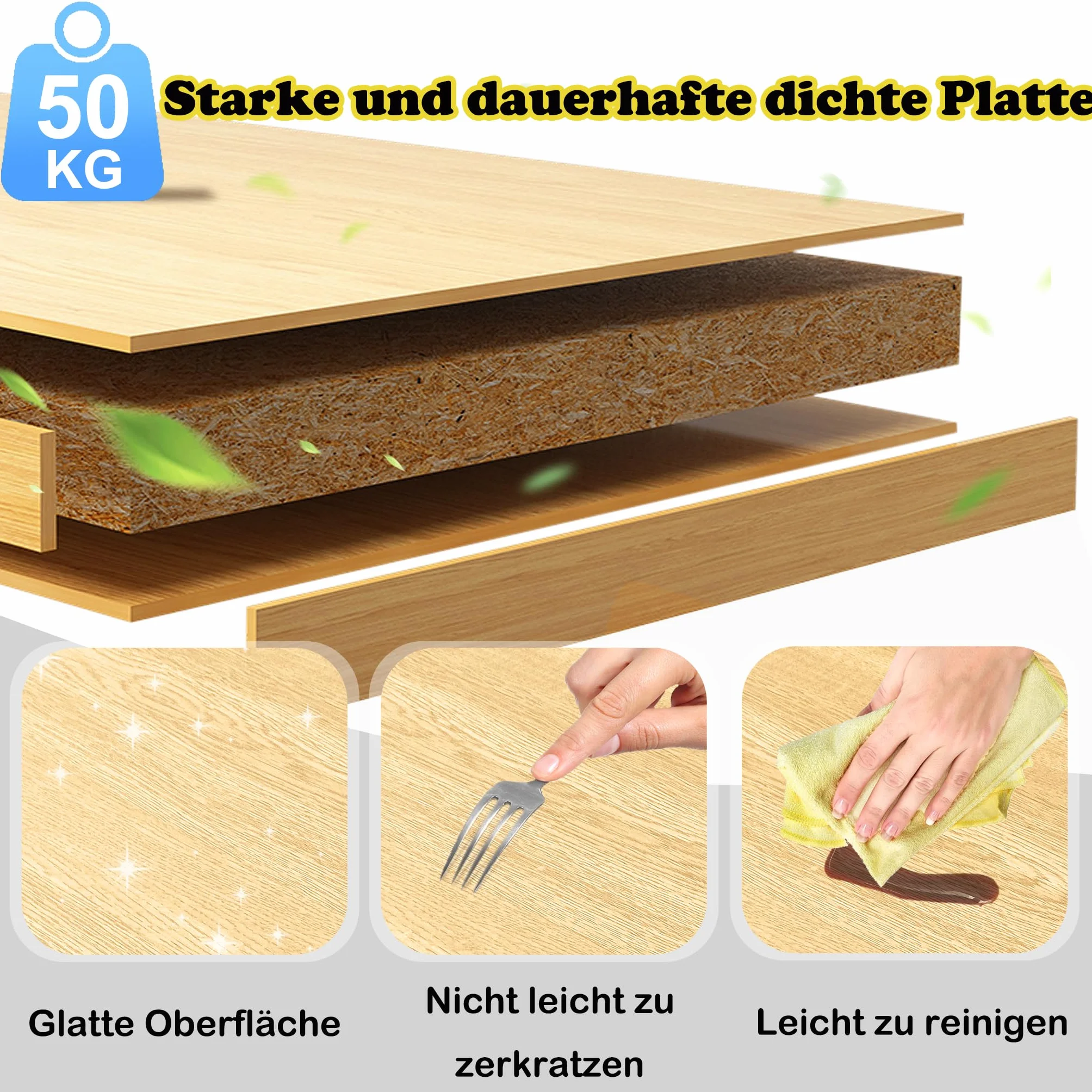 AufuN Szafka kuchenna z blatem roboczym, szufladą i szafką, wózek kuchenny na kółkach, wózek do serwowania z drewna, wózek na wyspy kuchenne, wózek kuchenny w stylu wiejskim, do kuchni, restauracji,