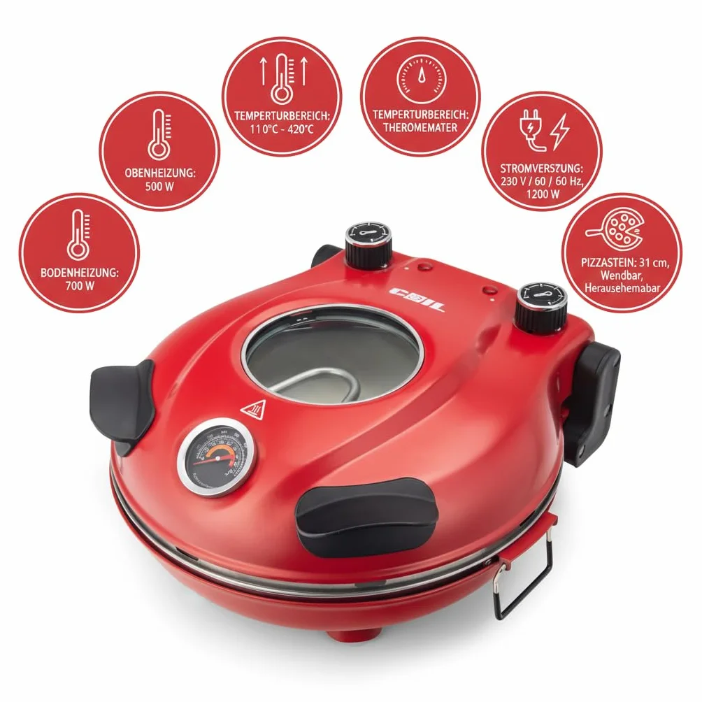 COIL Piec do pizzy 31 cm 420 °C 1200 W 230 V