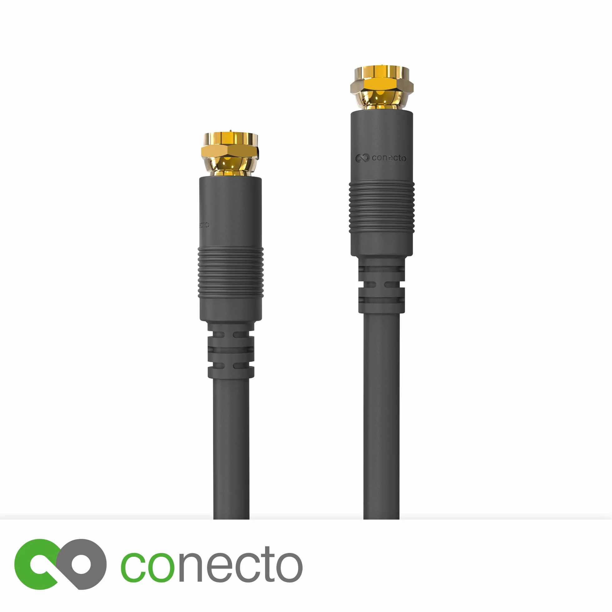 conecto HQ SAT, kabel antenowy, kabel połączeniowy - do DVB-S/S2-4K UHD 1080p Full HD HDTV 3D - (kabel koncentryczny, wtyczka F - wtyczka F, podwójne ekranowanie, pozłacane wtyczki), czarny, 0,5 m