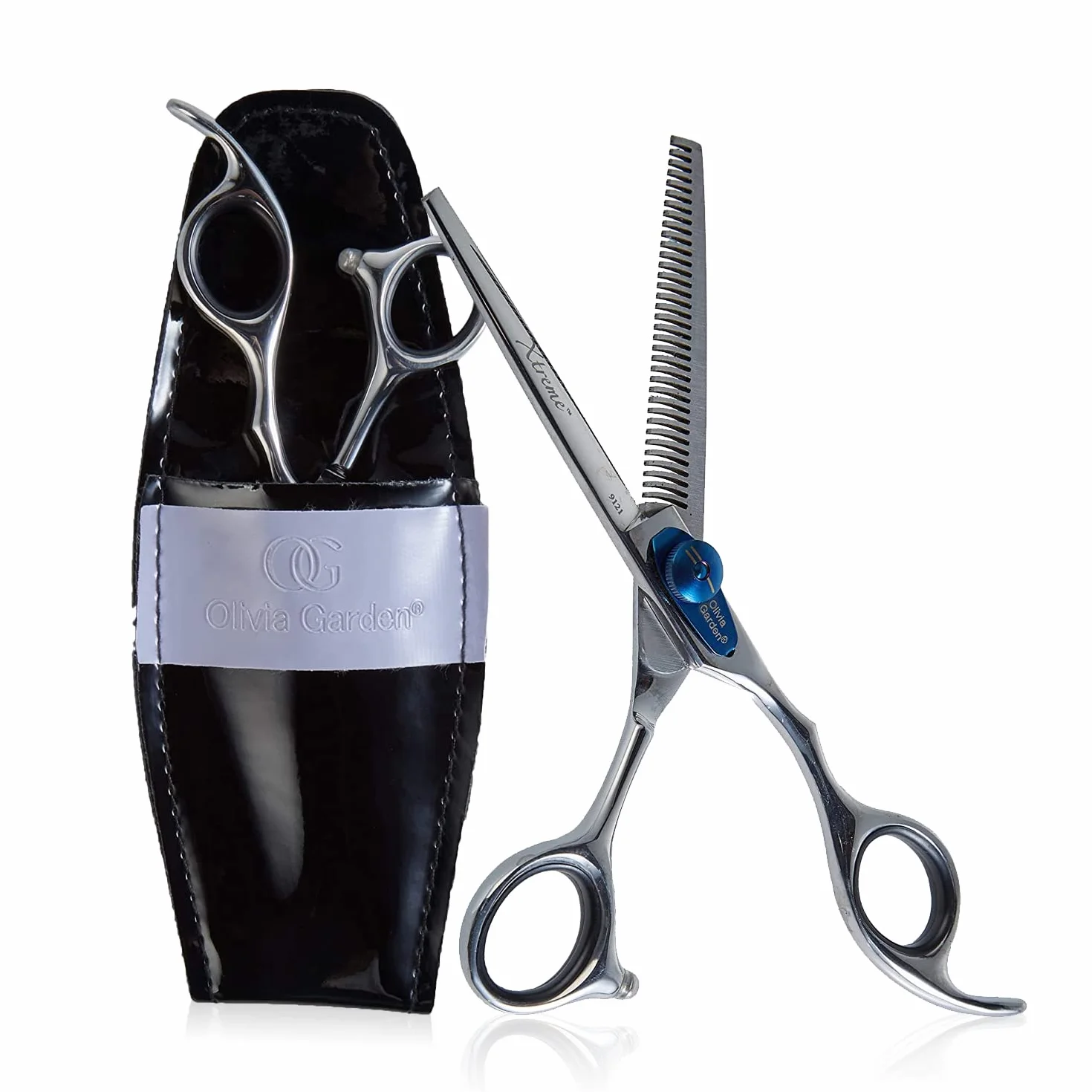 Olivia Garden Xtreme 6.0" 35 zębów Degażówki Europejskie - Nożyczki dla Praworęcznych - Ergonomiczny Uchwyt, Regulowane Napięcie, Idealne do Przerzedzania i Teksturowania