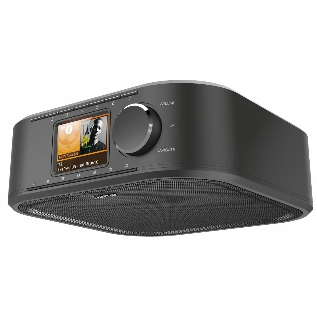 Hama Radio internetowe Hama DIR355BT DAB/DAB+, Bluetooth i Spotify (radio kuchenne FM, z wejściem AUX, z funkcją budzika i wyświetlaczem, radio podszafkowe z płytą montażową bez wiercenia), czarne