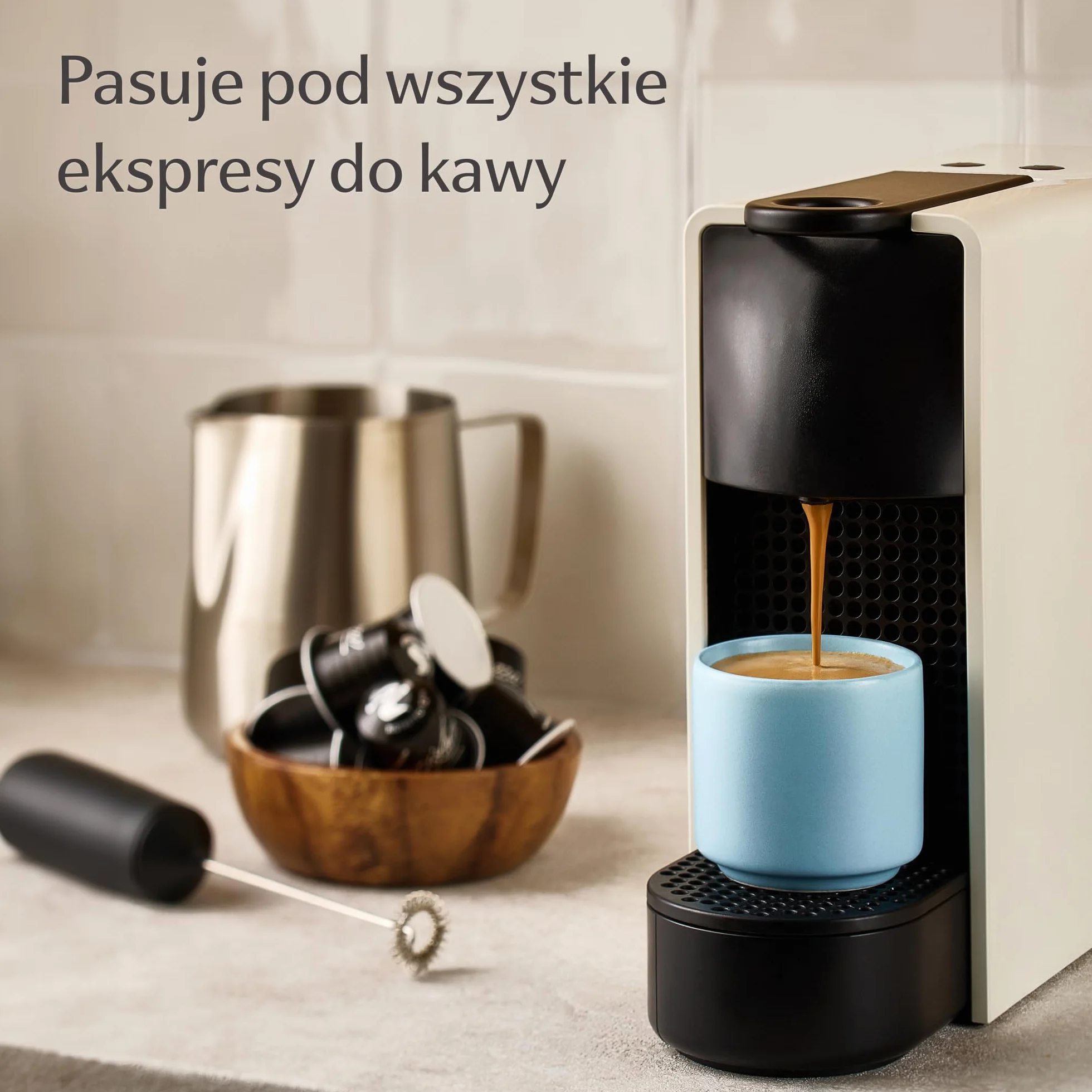 Cosumy Filiżanki do Espresso - zestaw 4 pastelowych filiżanek ceramicznych - minimalistyczny design z możliwością układania w stos - odporne na wysoką temperaturę - grube ścianki - 80 ml