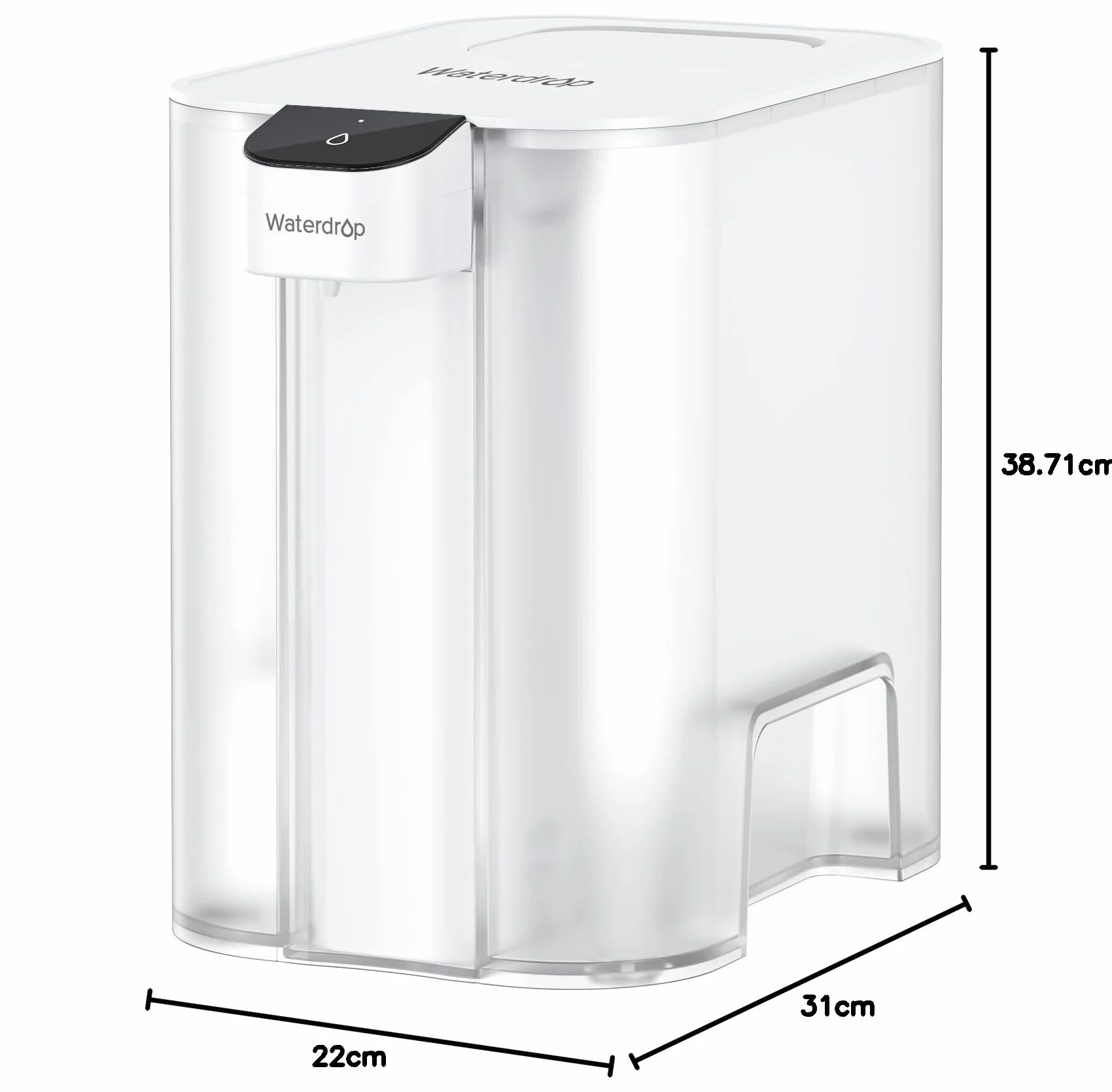 Waterdrop Mega Instant elektryczny filtr wody 6L blatowy system filtracji redukcja chloru ołowiu rtęci PFAS 757L biały 1 filtr