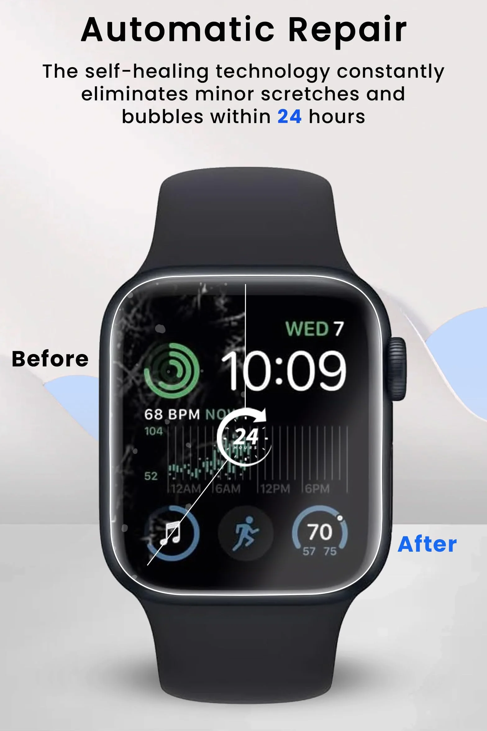 Folia elastyczna TPU dla Apple Watch Folia ochronna wyświetlacza 40mm Kompatybilna z Apple Watch Series 6/5/4/SE Smartwatch Ultra-Thin HD Folia ochronna wyświetlacza dla iWatch