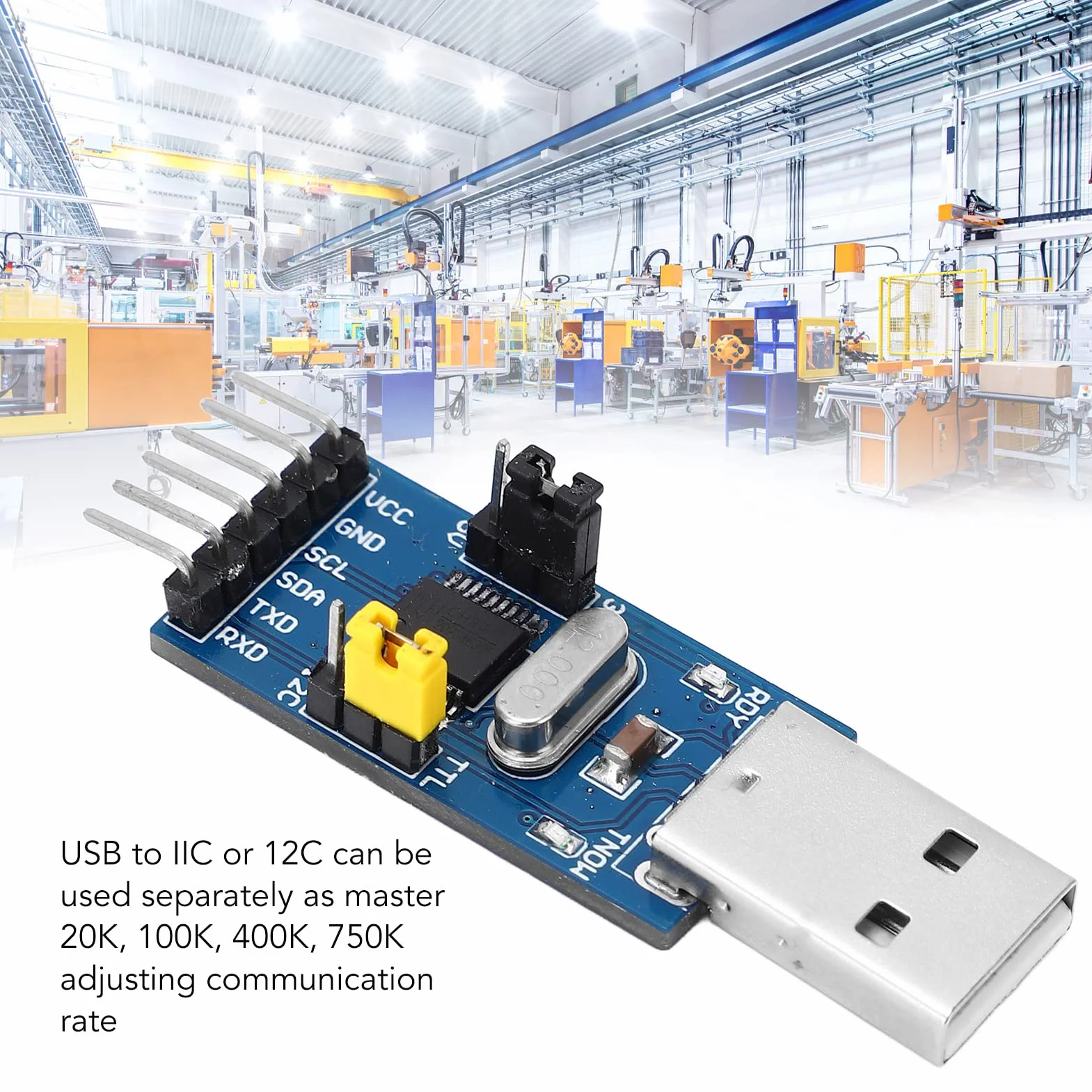 Moduł Adaptera Konwertera USB na IIC I2C UART Komponenty Elektroniczne, moduł Adaptera Pobierania Szeregowego USB na TTL z Przewód Połączeniowy