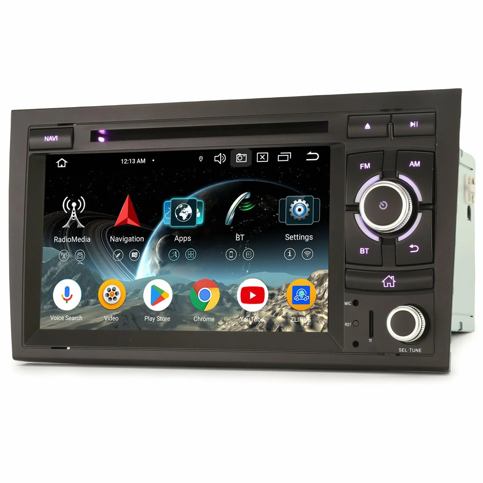 Erisin 8 rdzeni 4 GB + 64 GB Android 14 radio samochodowe do Audi A4, S4, RS4, RNS-E, SEAT EXEO, z nawigacją GPS, obsługuje bezprzewodowe CarPlay Android Auto WiFi 4G, Bluetooth 5.0, USB DVD, DSP